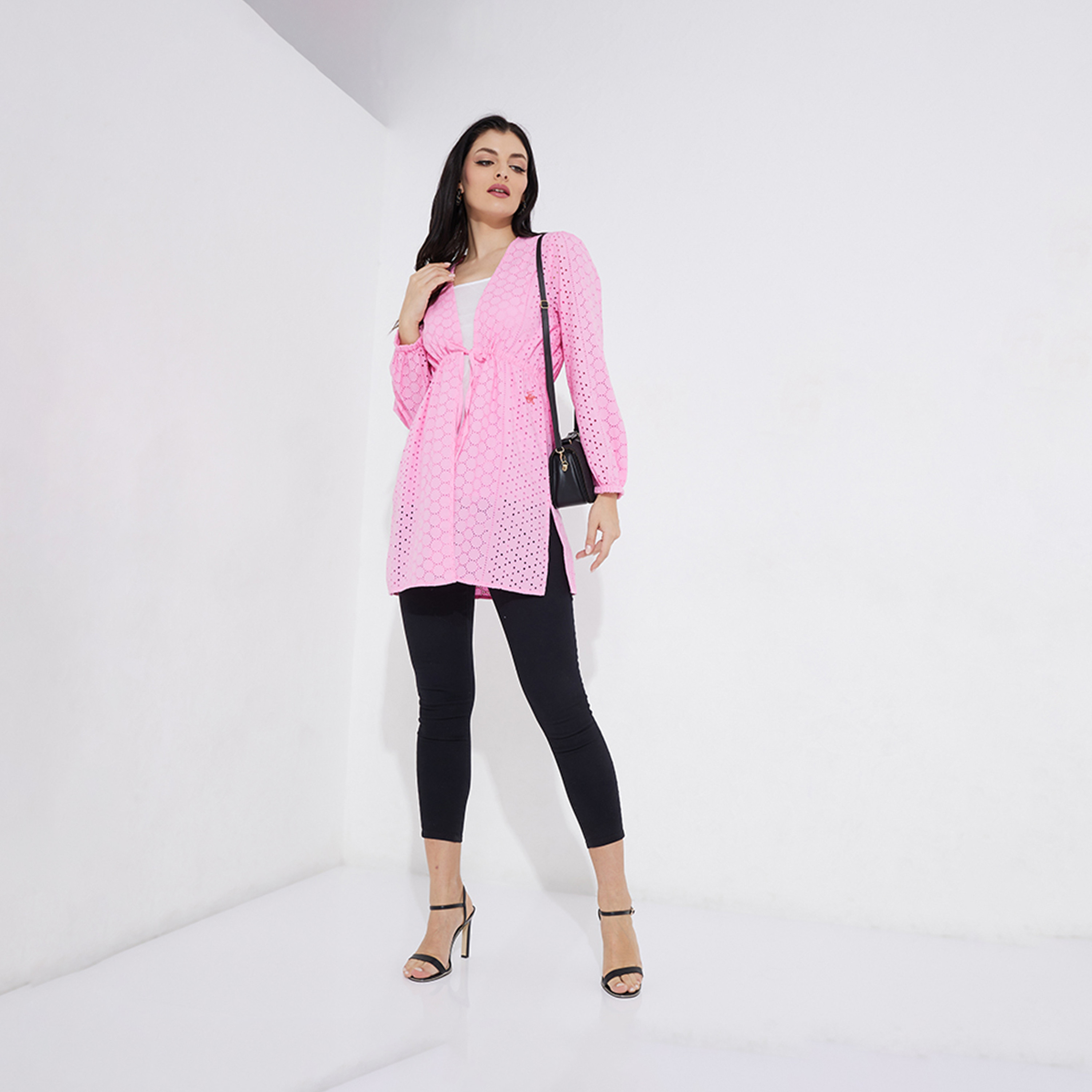 Beverly Hills Polo Club Lace V-neck Tunic Top with Puff Sleeves-women-clothing-shirtsandblouses-blouses-image-4
