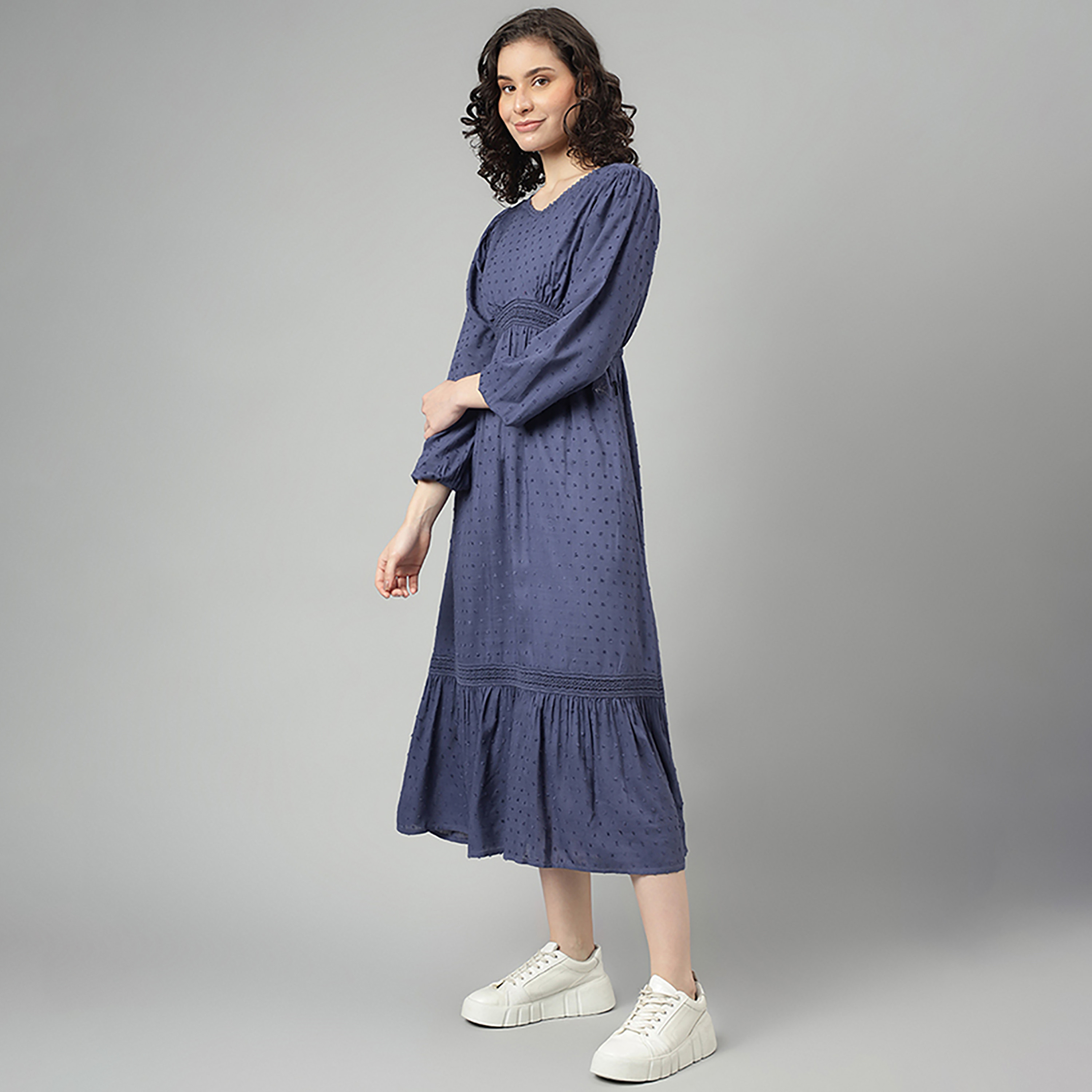 فستان بيفرلي هيلز بولو كلوب متوسط الطول بياقة دائرية وجيب جانبي-women-clothing-dresses-image-2