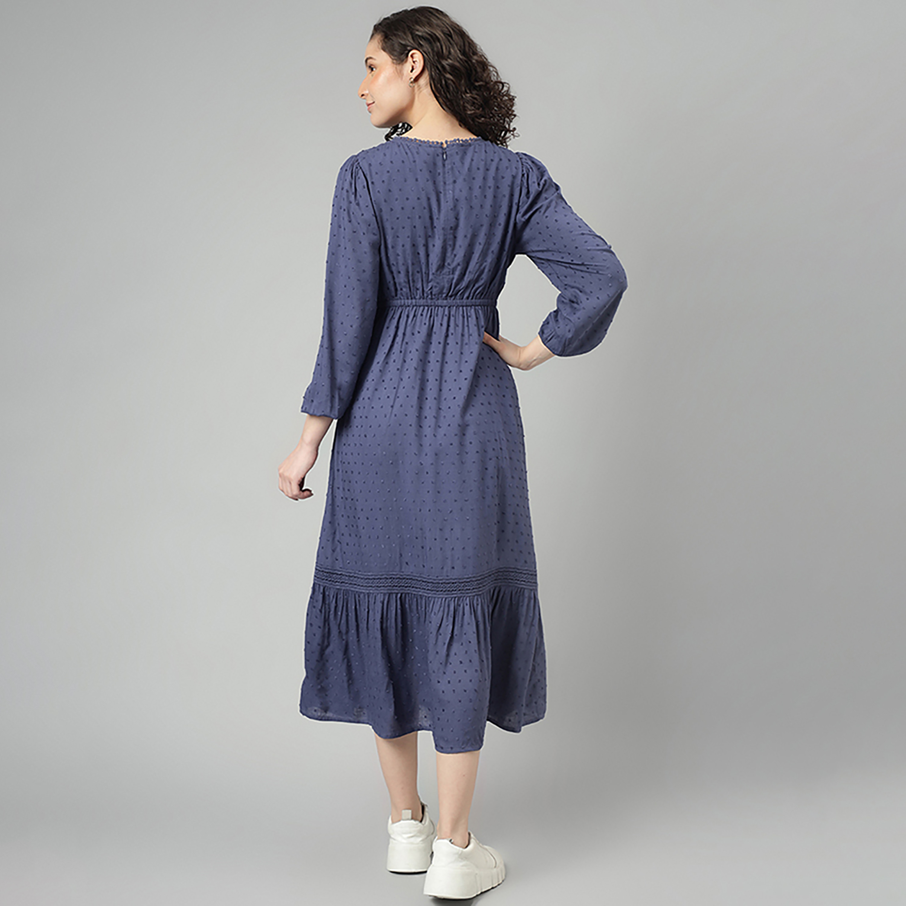 فستان بيفرلي هيلز بولو كلوب متوسط الطول بياقة دائرية وجيب جانبي-women-clothing-dresses-image-4