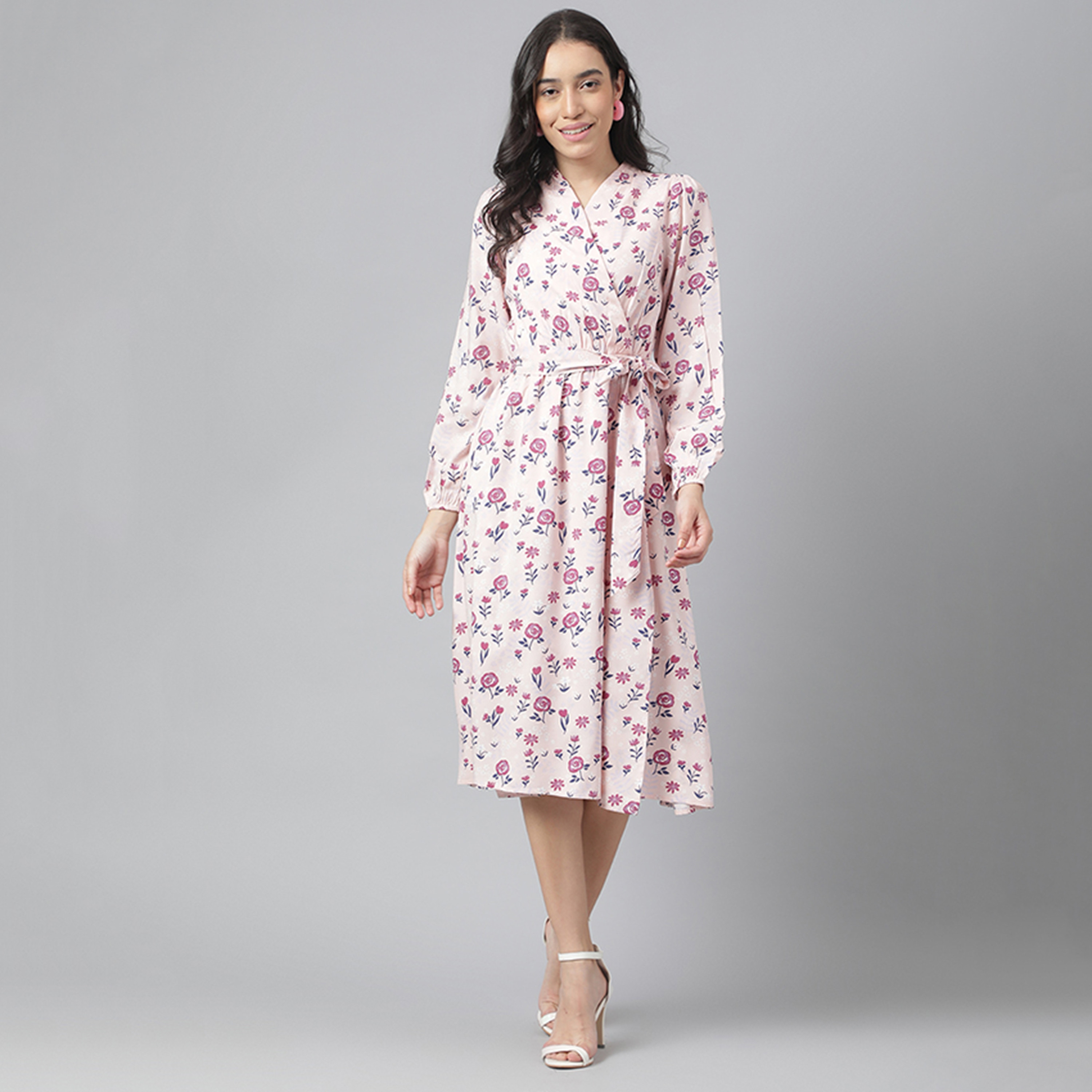 فستان بيفرلي هيلز بولو كلوب متوسط الطول بياقة دائرية مع مزين بربطات-women-clothing-dresses-image-1