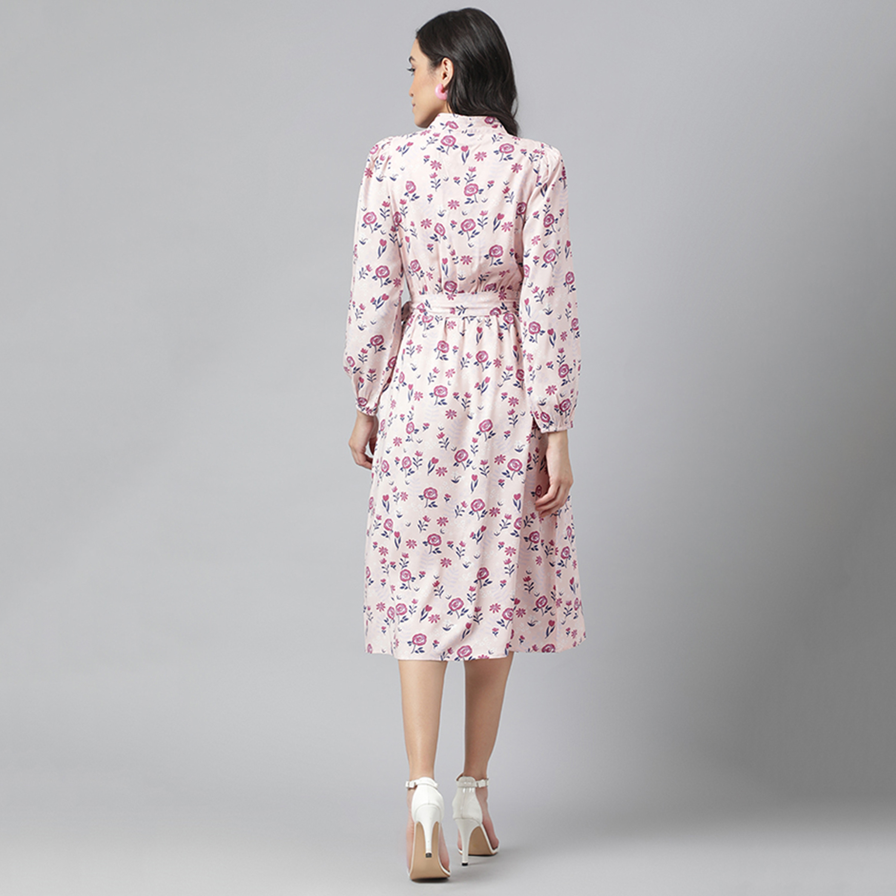 فستان بيفرلي هيلز بولو كلوب متوسط الطول بياقة دائرية مع مزين بربطات-women-clothing-dresses-image-3