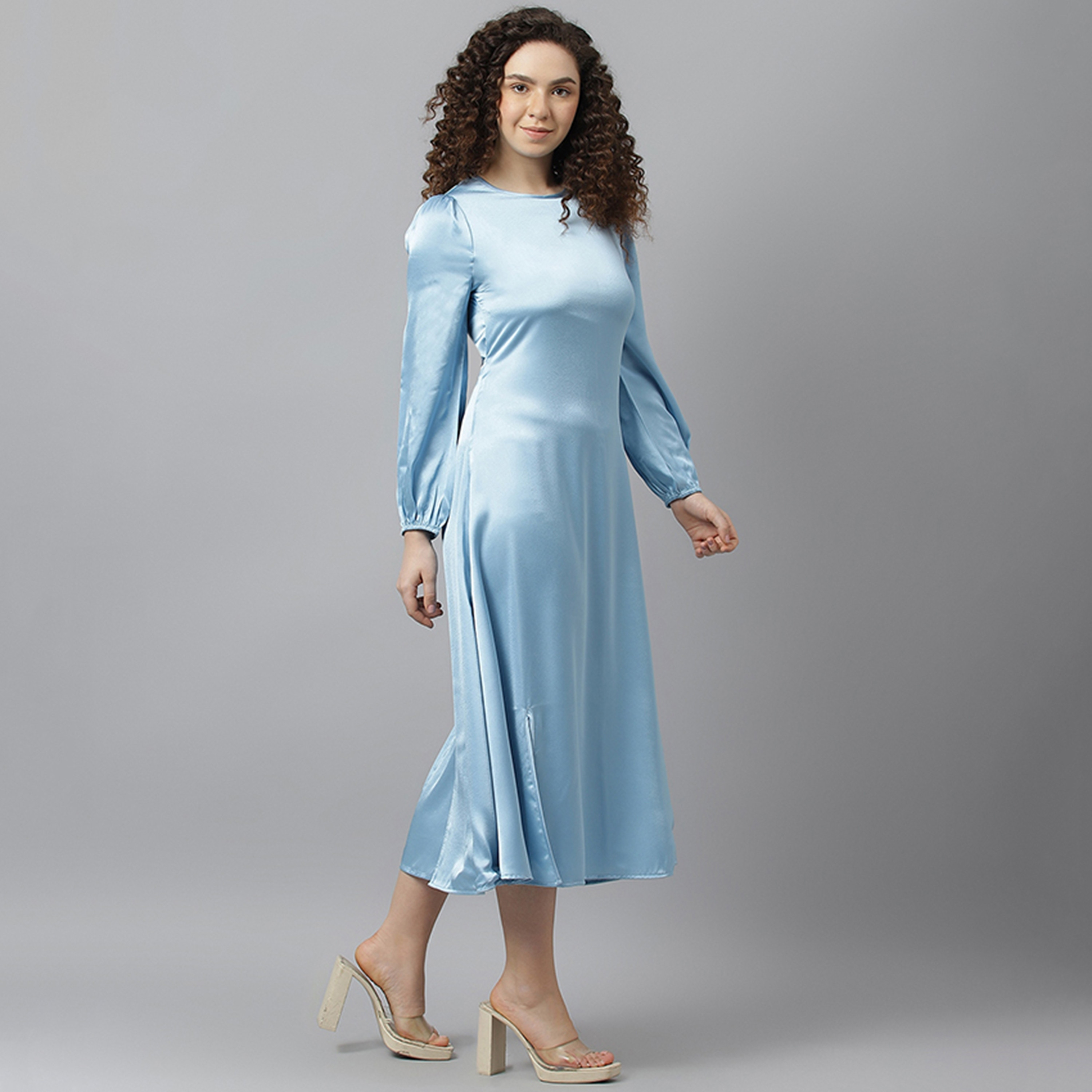 فستان بيفرلي هيلز بولو كلوب متوسط الطول بفتحة رقبة مستديرة ومزين رباط خلفي-women-clothing-dresses-image-4