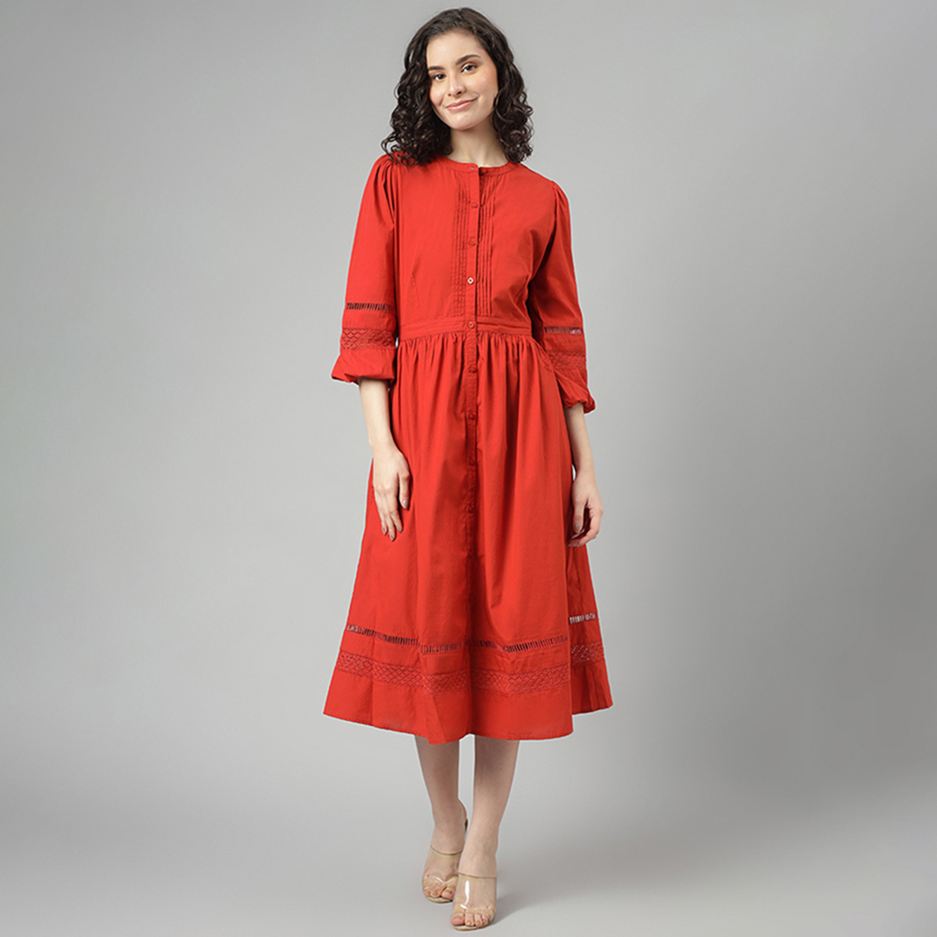 فستان قميص متوسط الطول بياقة مطوية وأزرار من بيفرلي هيلز بولو كلوب مع جيب جانبي-women-clothing-dresses-image-5
