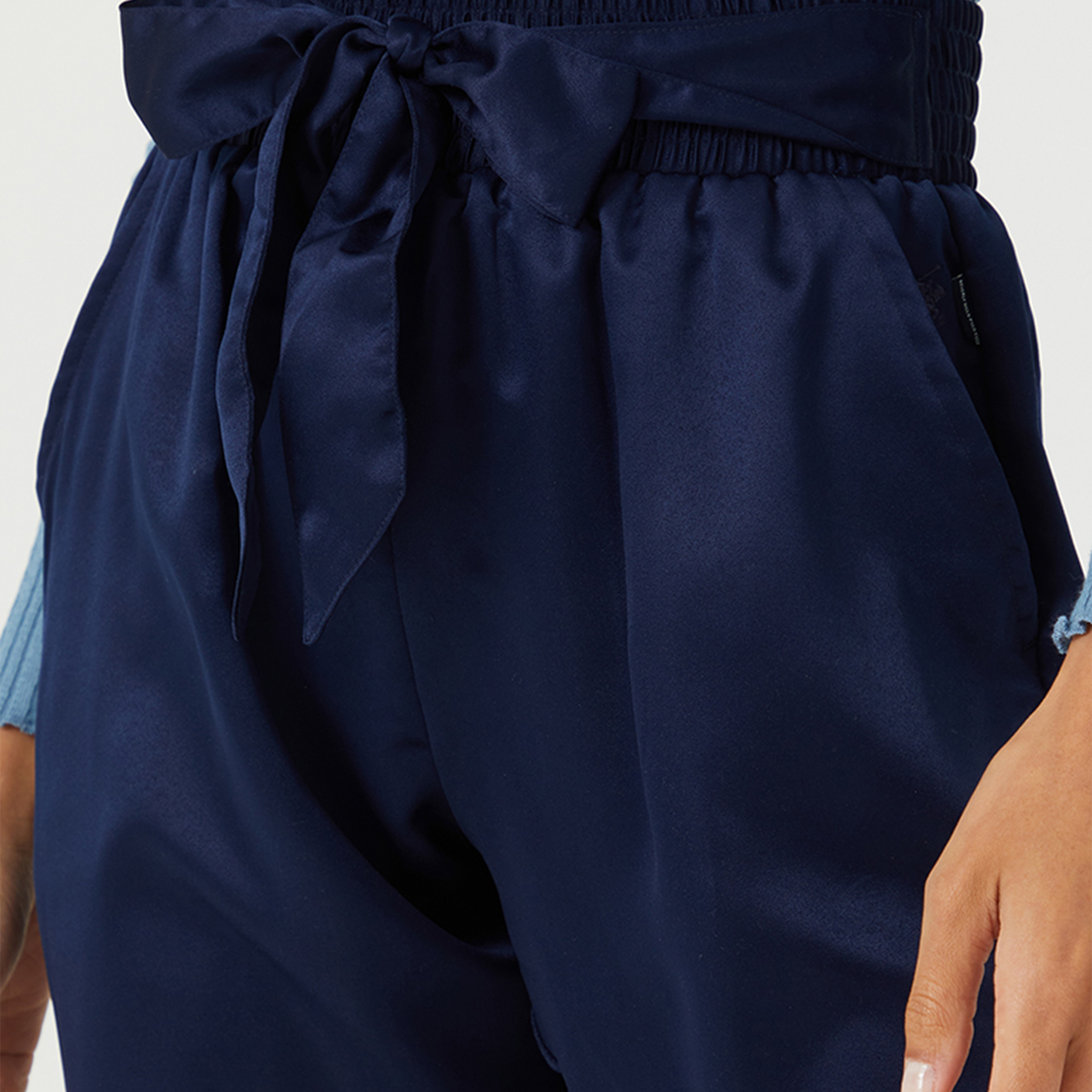 بنطال بيفرلي هيلز بولو كلوب للسيدات قصير بفيونكة أنيقة-women-clothing-bottoms-trousers-image-3