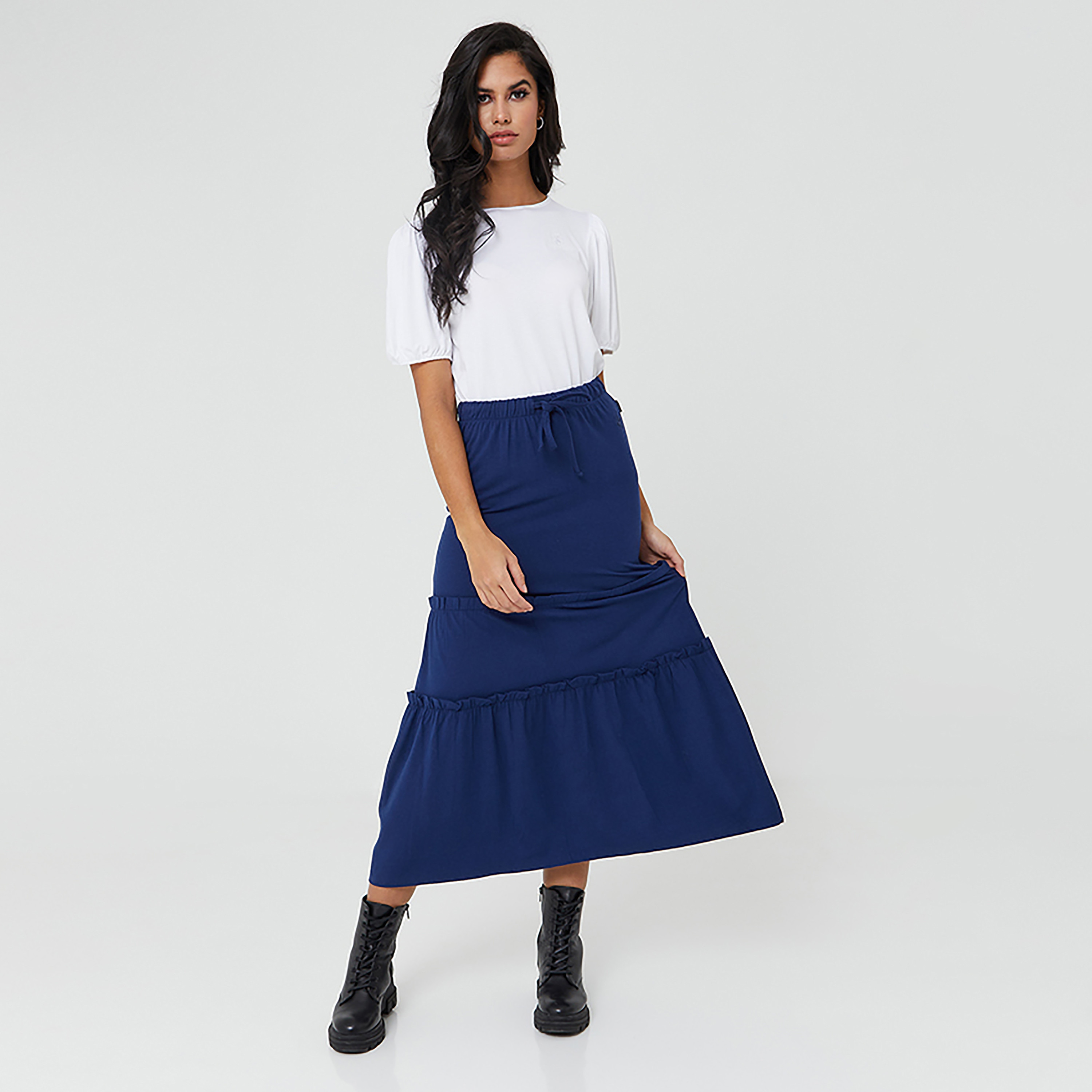 تنورة نسائية متعددة الطبقات بخصر مطاطي وخصر مرتفع من بيفرلي هيلز بولو كلوب-women-clothing-bottoms-skirts-image-2