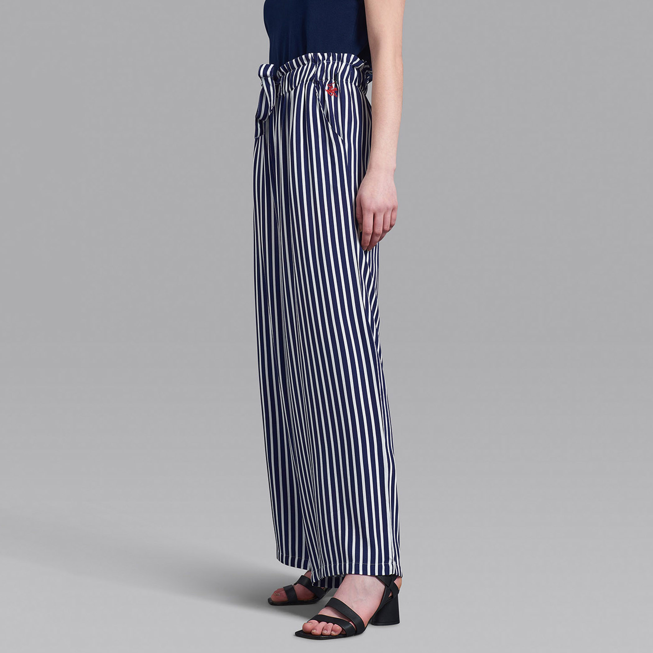 Beverly Hills Polo Club Women Navy Blue Striped Drawstring Pant-women-clothing-bottoms-trousers-image-6