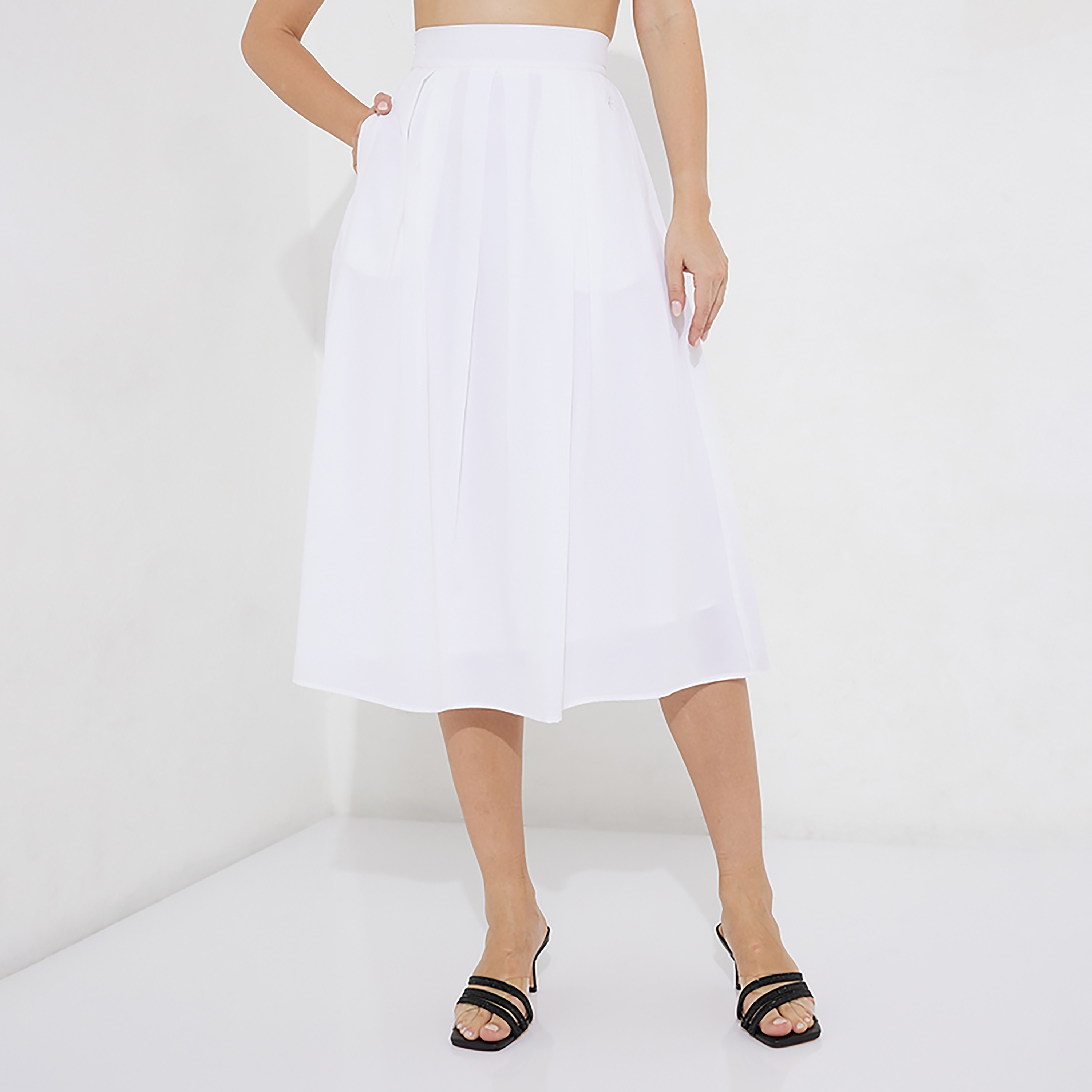 تنورة نسائية متوسطة الطول مطوية عالية الخصر من بيفرلي هيلز بولو كلوب-women-clothing-bottoms-skirts-image-5