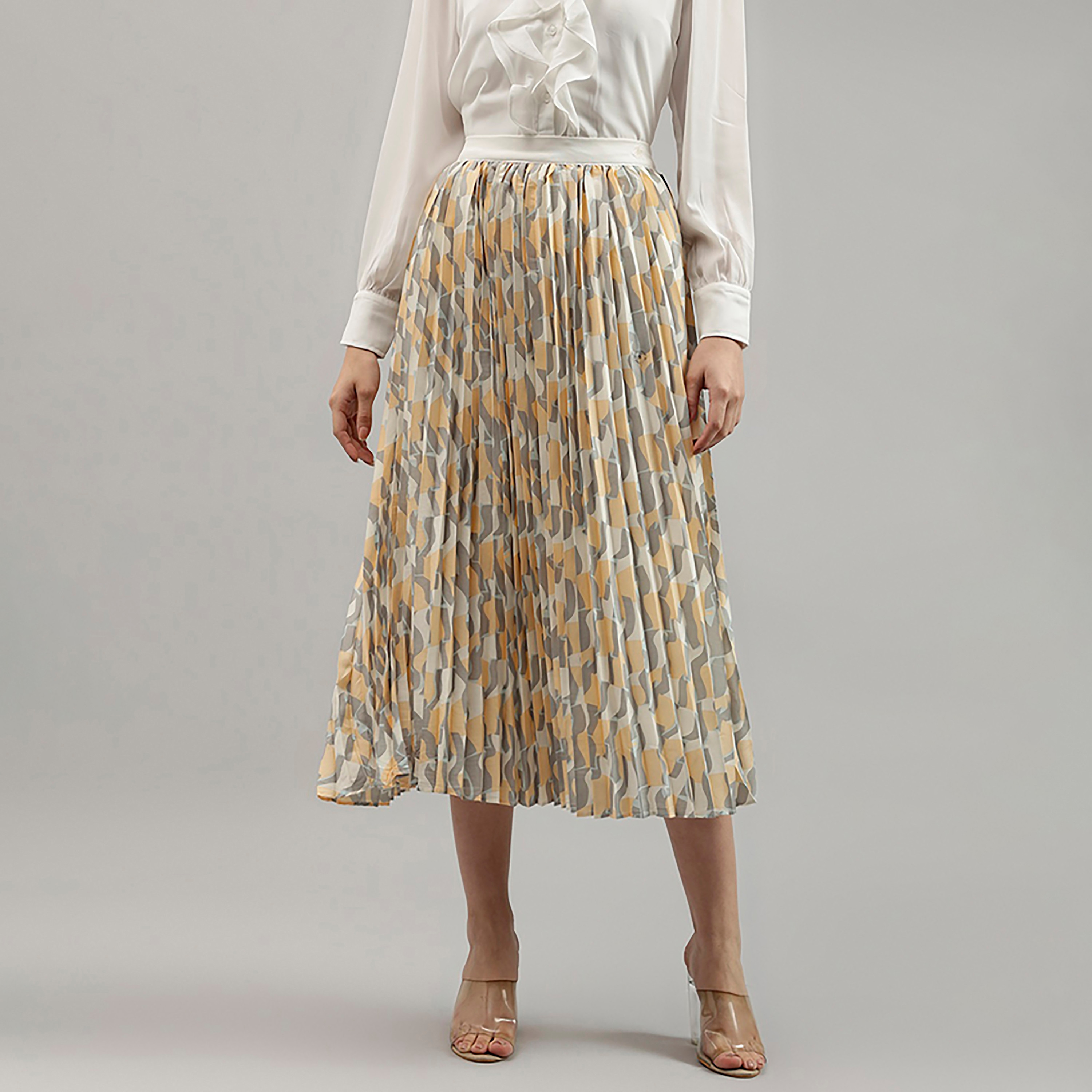 تنورة بيفرلي هيلز للبولو المطاطية بخصر مرن مطبوع على شكل حرف أوتيرة للنساء-women-clothing-bottoms-skirts-image-5