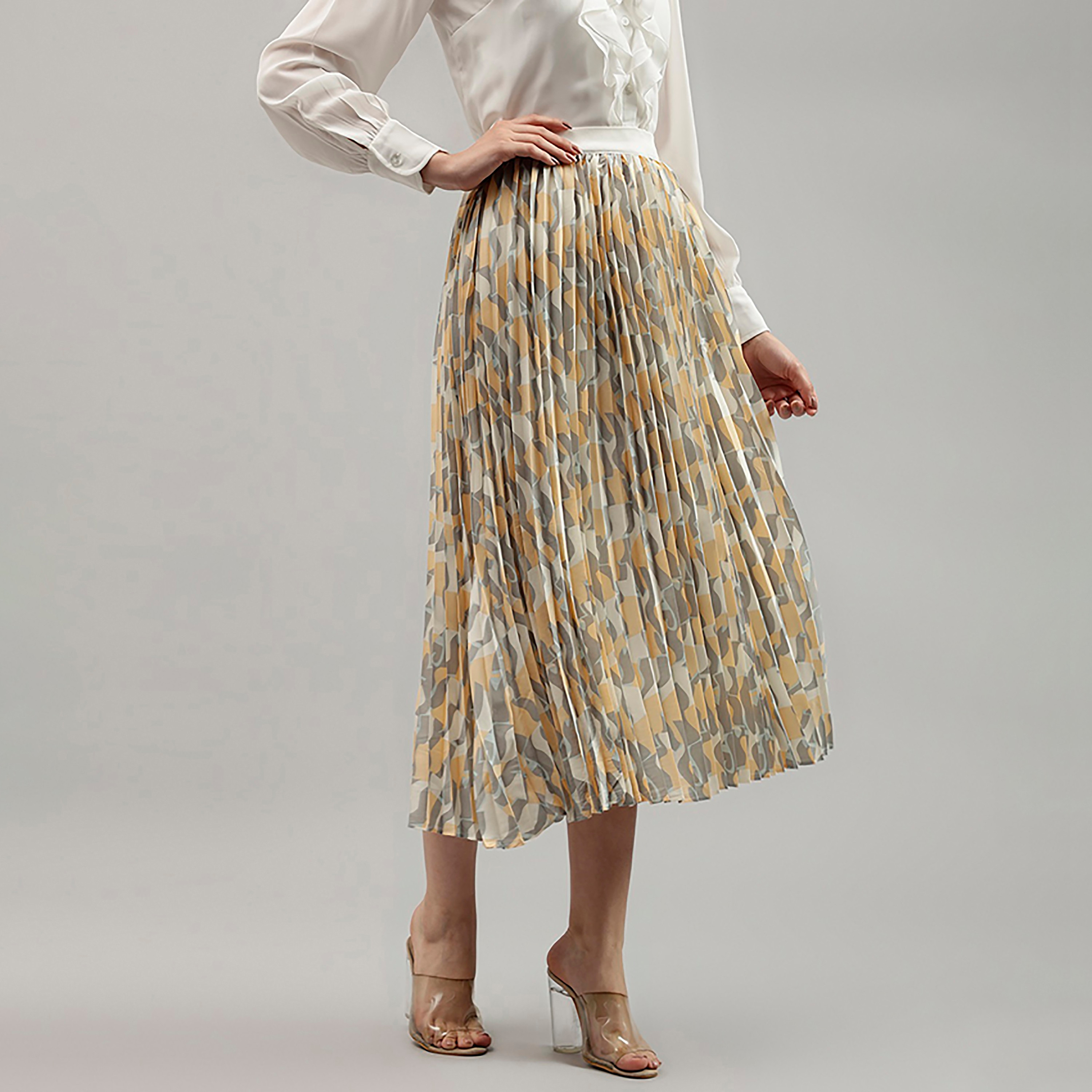 تنورة بيفرلي هيلز للبولو المطاطية بخصر مرن مطبوع على شكل حرف أوتيرة للنساء-women-clothing-bottoms-skirts-image-7