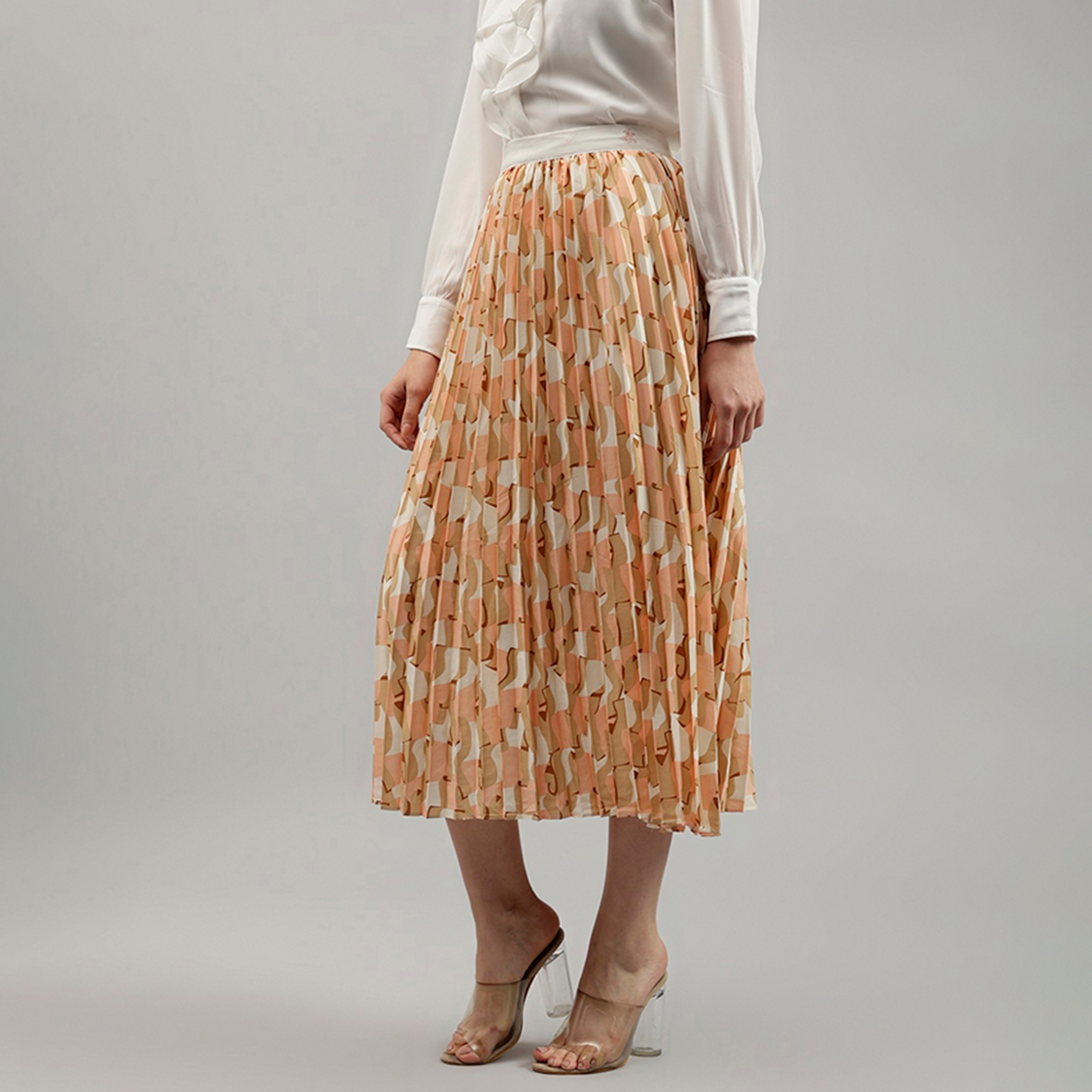 تنورة بيفرلي هيلز للبولو المطاطية بخصر مرن مطبوع على شكل حرف أوتيرة للنساء-women-clothing-bottoms-skirts-image-2