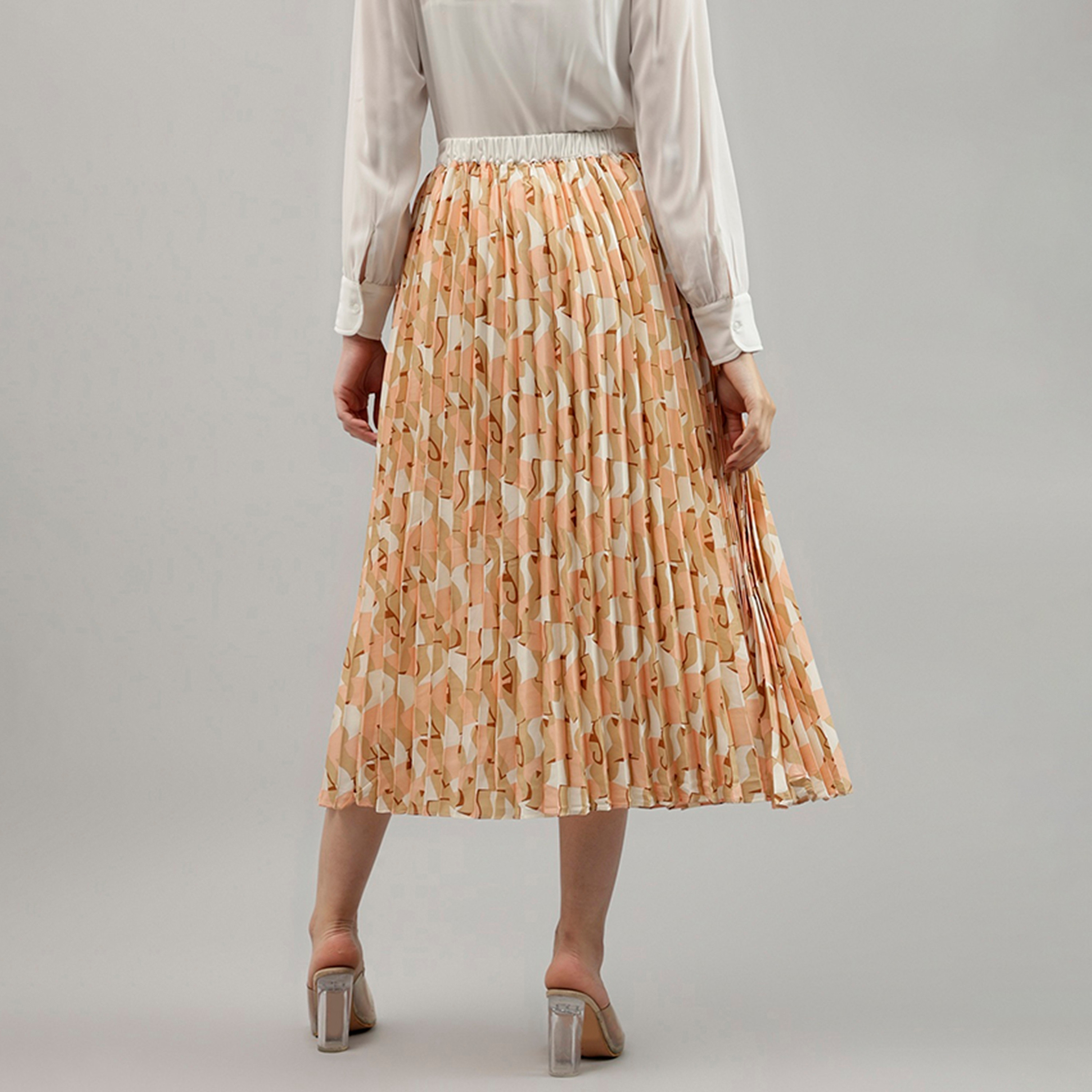 تنورة بيفرلي هيلز للبولو المطاطية بخصر مرن مطبوع على شكل حرف أوتيرة للنساء-women-clothing-bottoms-skirts-image-4