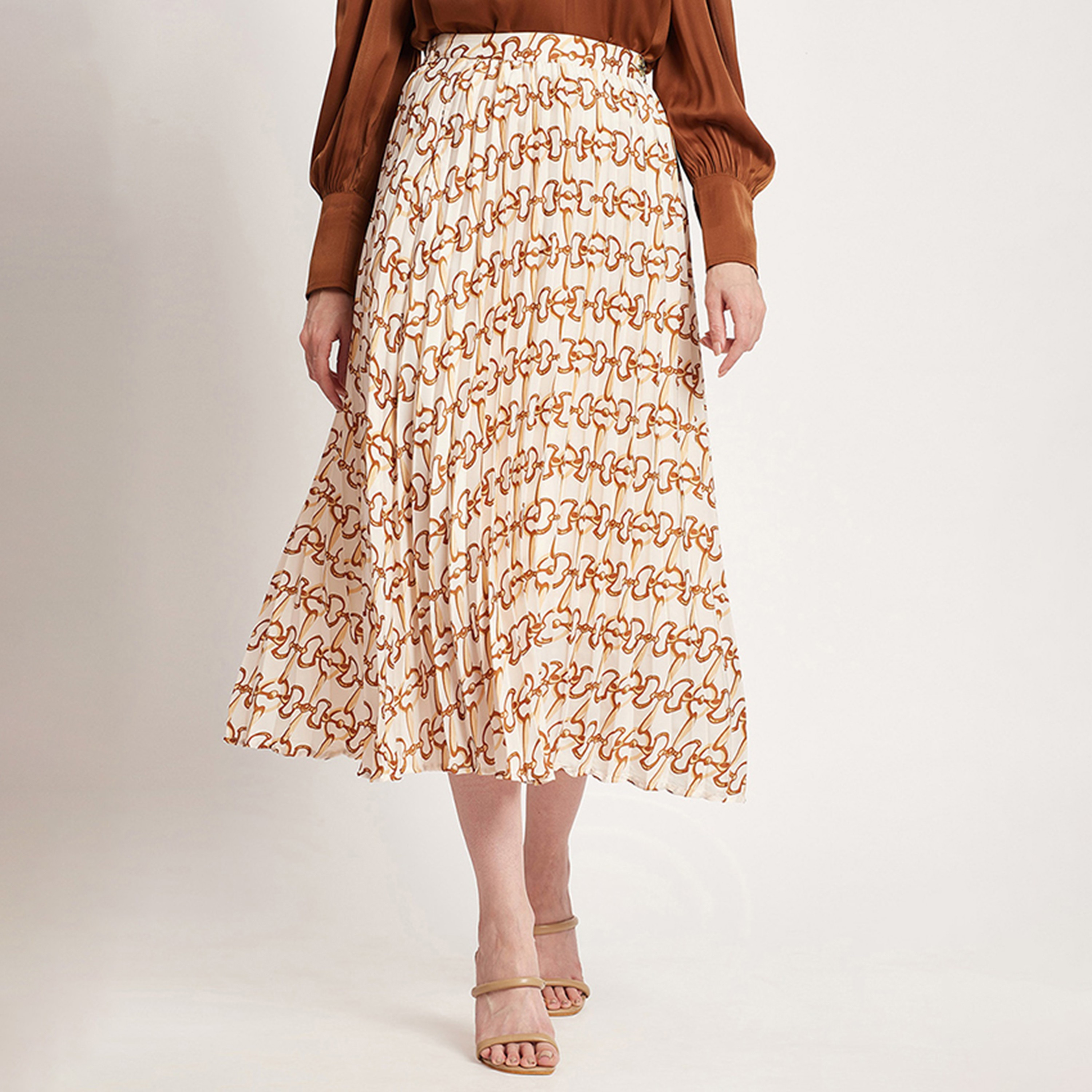 تنورة ميدي واسعة بطبعات مع خصر مطاطي من بيفرلي هيلز بولو كلوب-women-clothing-bottoms-skirts-image-1