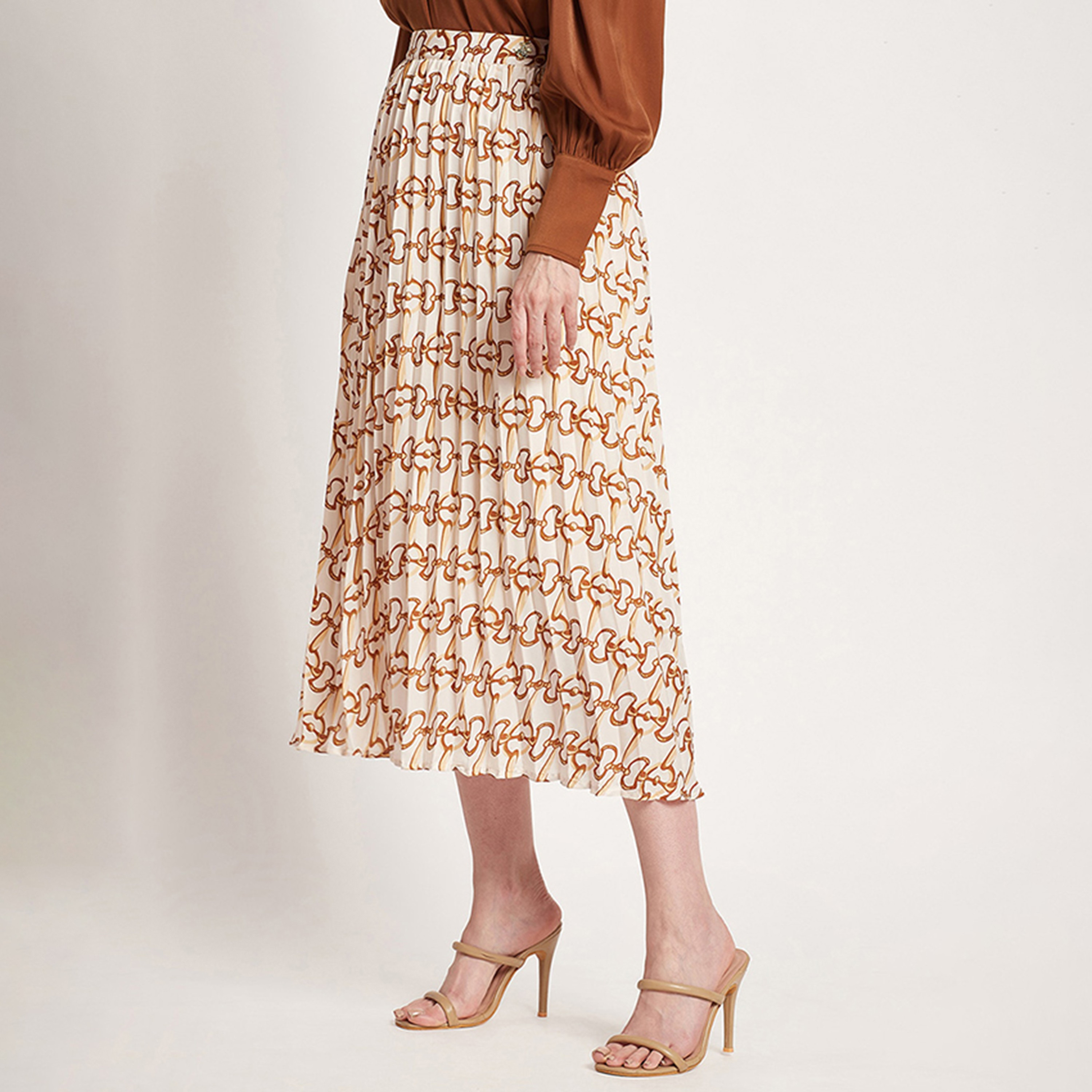 تنورة ميدي واسعة بطبعات مع خصر مطاطي من بيفرلي هيلز بولو كلوب-women-clothing-bottoms-skirts-image-2