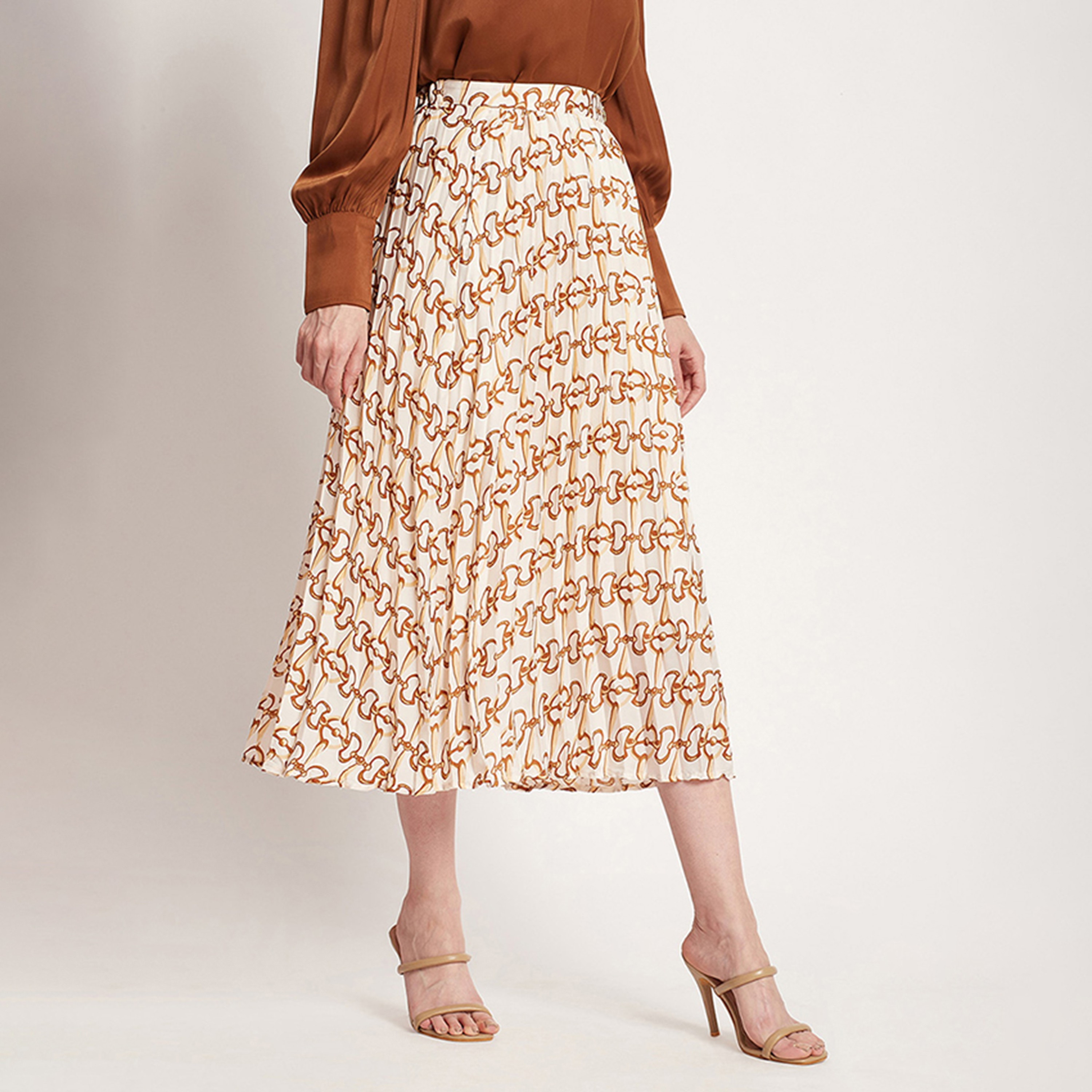 تنورة ميدي واسعة بطبعات مع خصر مطاطي من بيفرلي هيلز بولو كلوب-women-clothing-bottoms-skirts-image-3