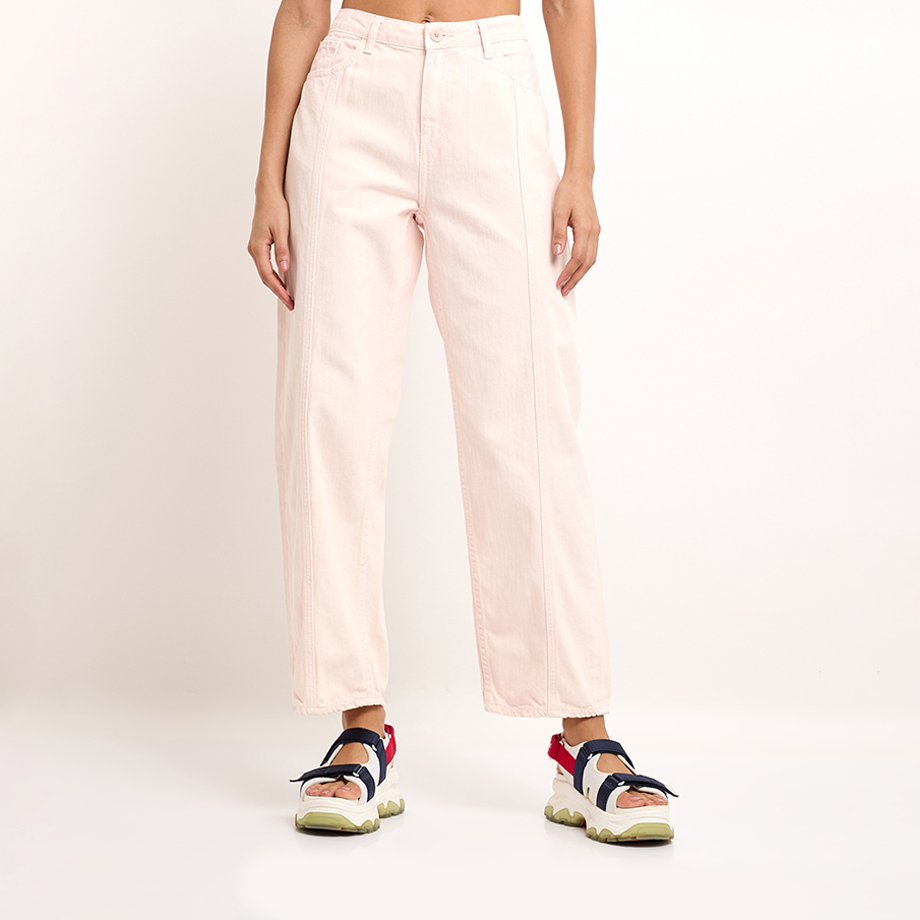 بيفرلي هيلز كلوب-  بنطلون جينز نسائي واسع الساق متوسط ​​الارتفاع-women-clothing-bottoms-jeans-image-1