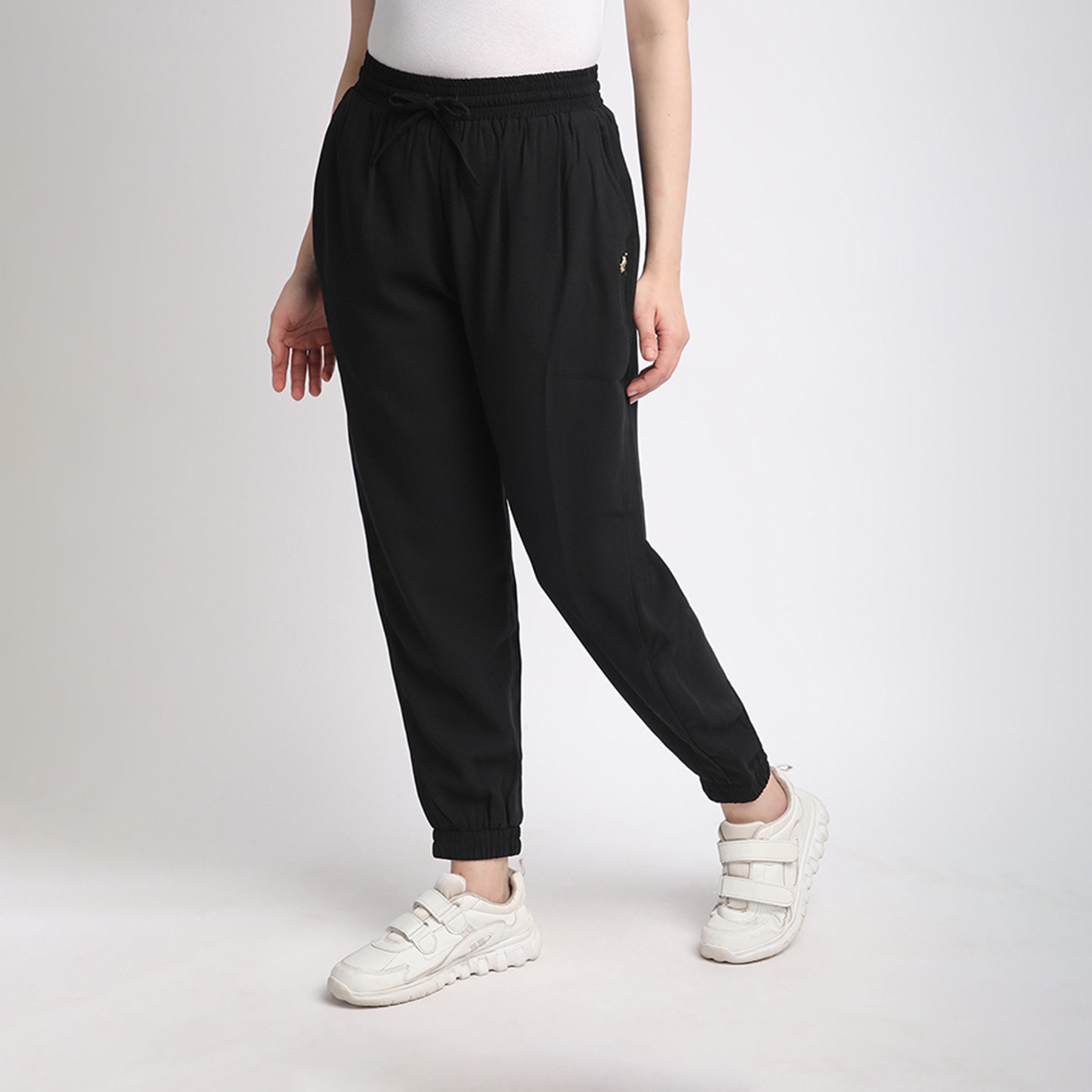 Beverly Hills Polo Club Solid Flexi Waist Joggers-women-clothing-bottoms-joggers-image-2