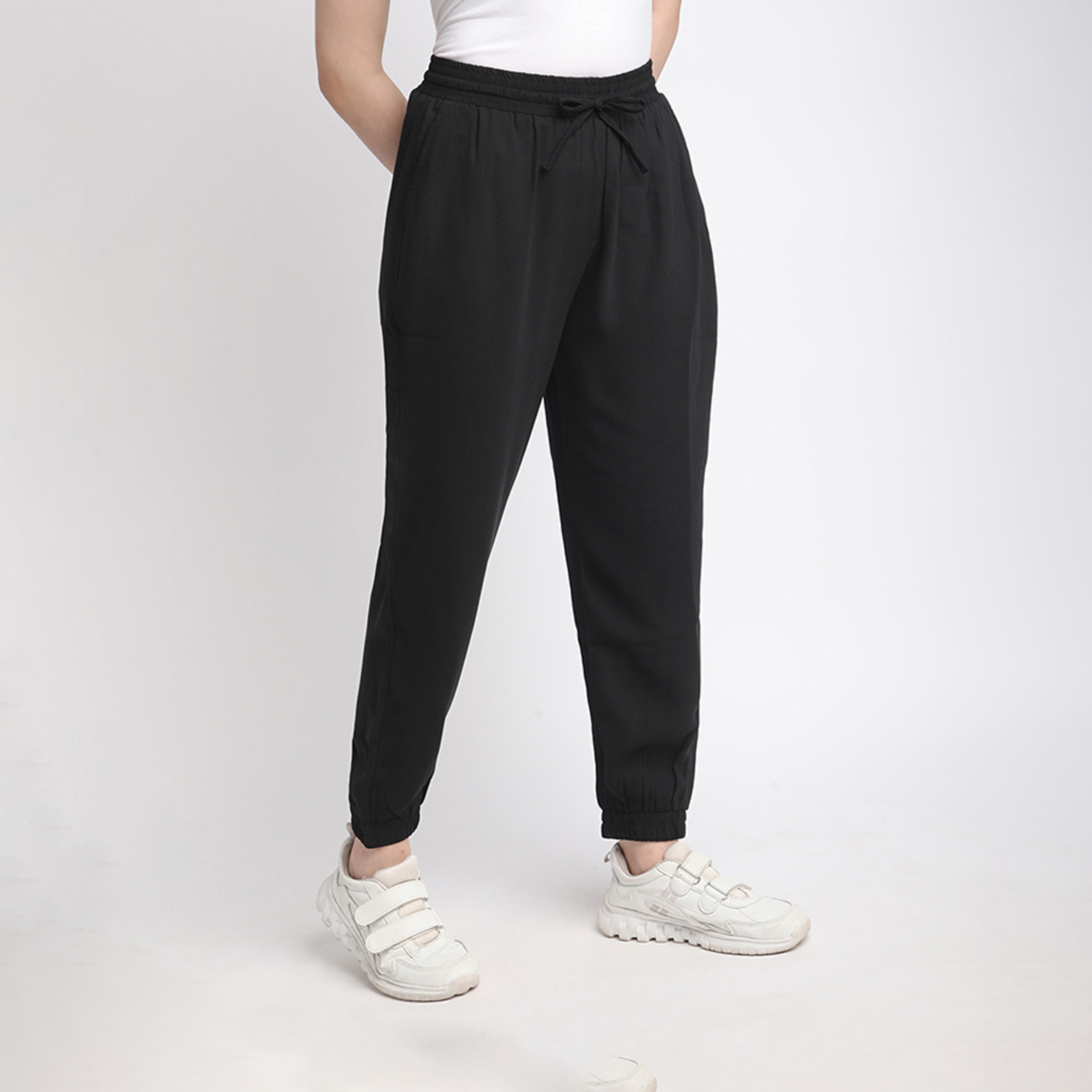 Beverly Hills Polo Club Solid Flexi Waist Joggers-women-clothing-bottoms-joggers-image-3