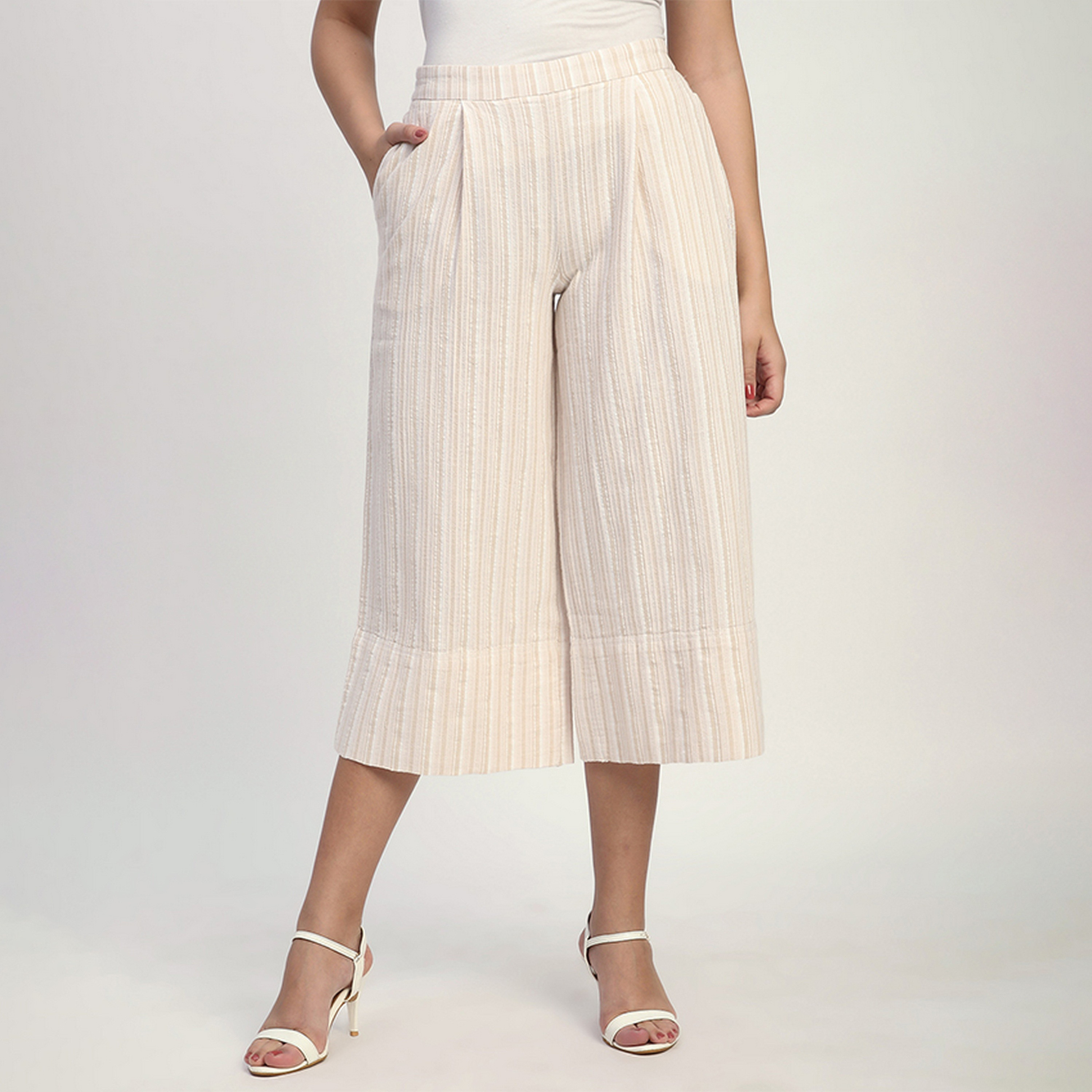 بنطلون نسائي مخطط بخصر عالٍ من بيفرلي هيلز بولو كلوب-women-clothing-bottoms-trousers-image-1