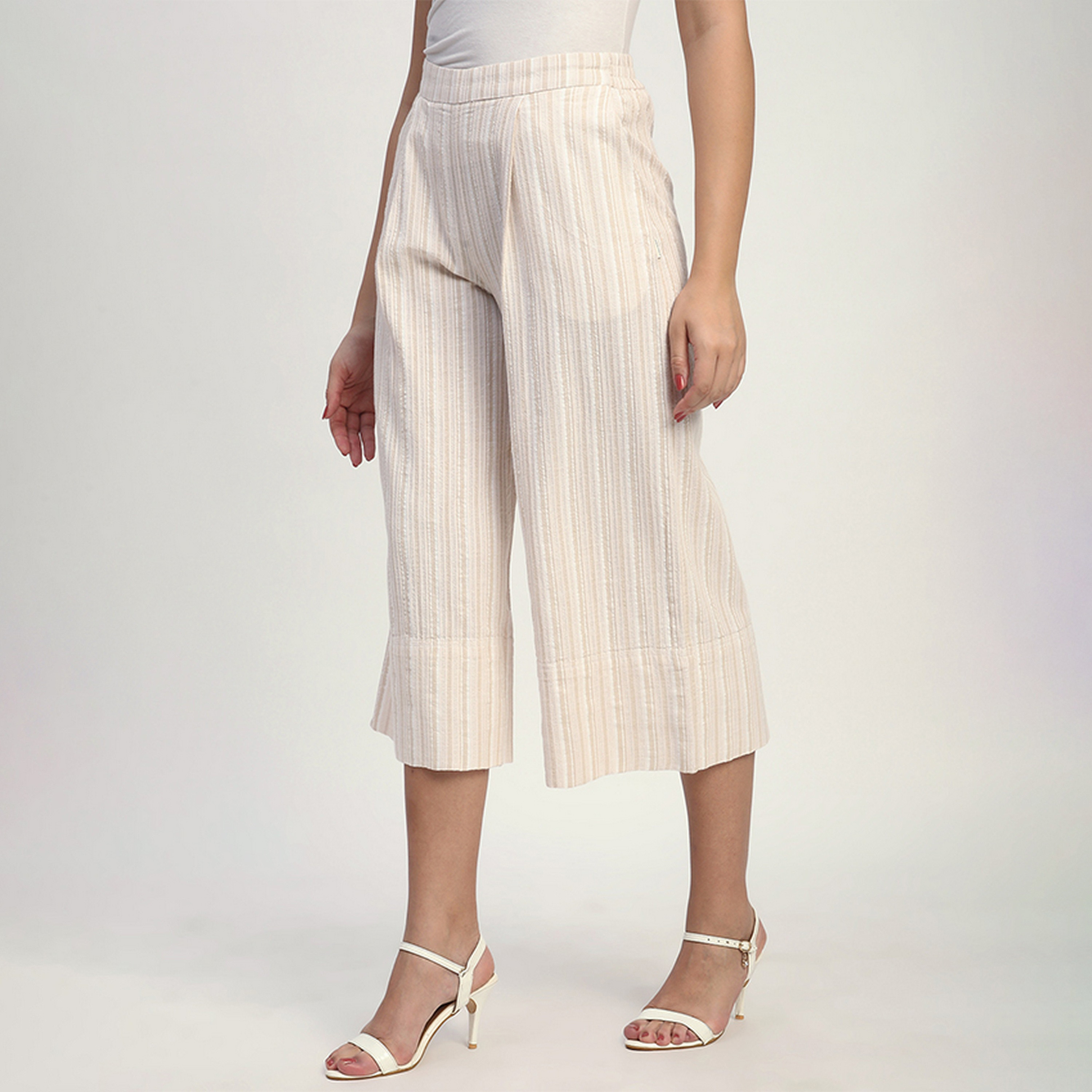 بنطلون نسائي مخطط بخصر عالٍ من بيفرلي هيلز بولو كلوب-women-clothing-bottoms-trousers-image-2