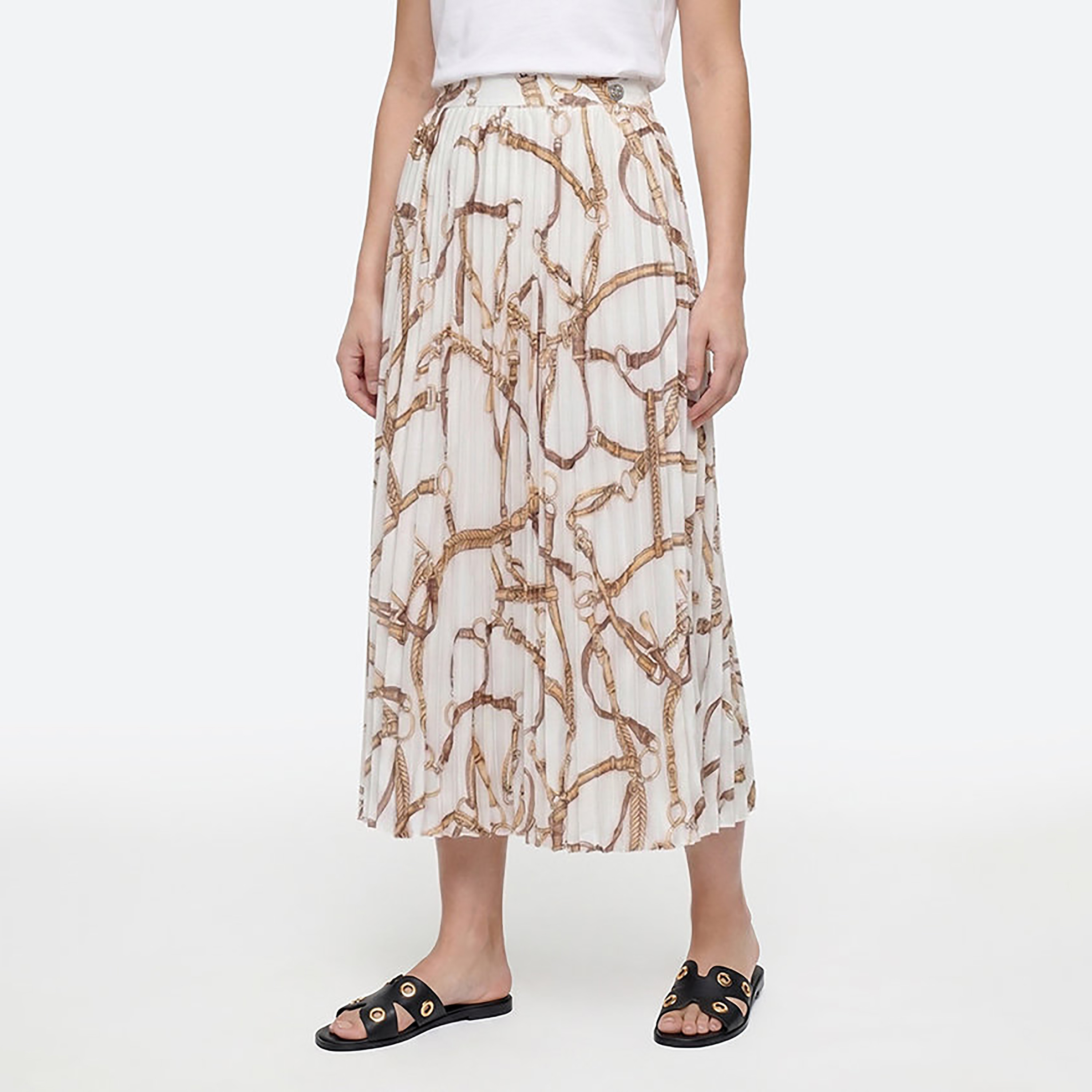 تنورة ميدي نسائية بكسرات وطبعة من بيفرلي هيلز بولو كلوب-women-clothing-skirts-image-4