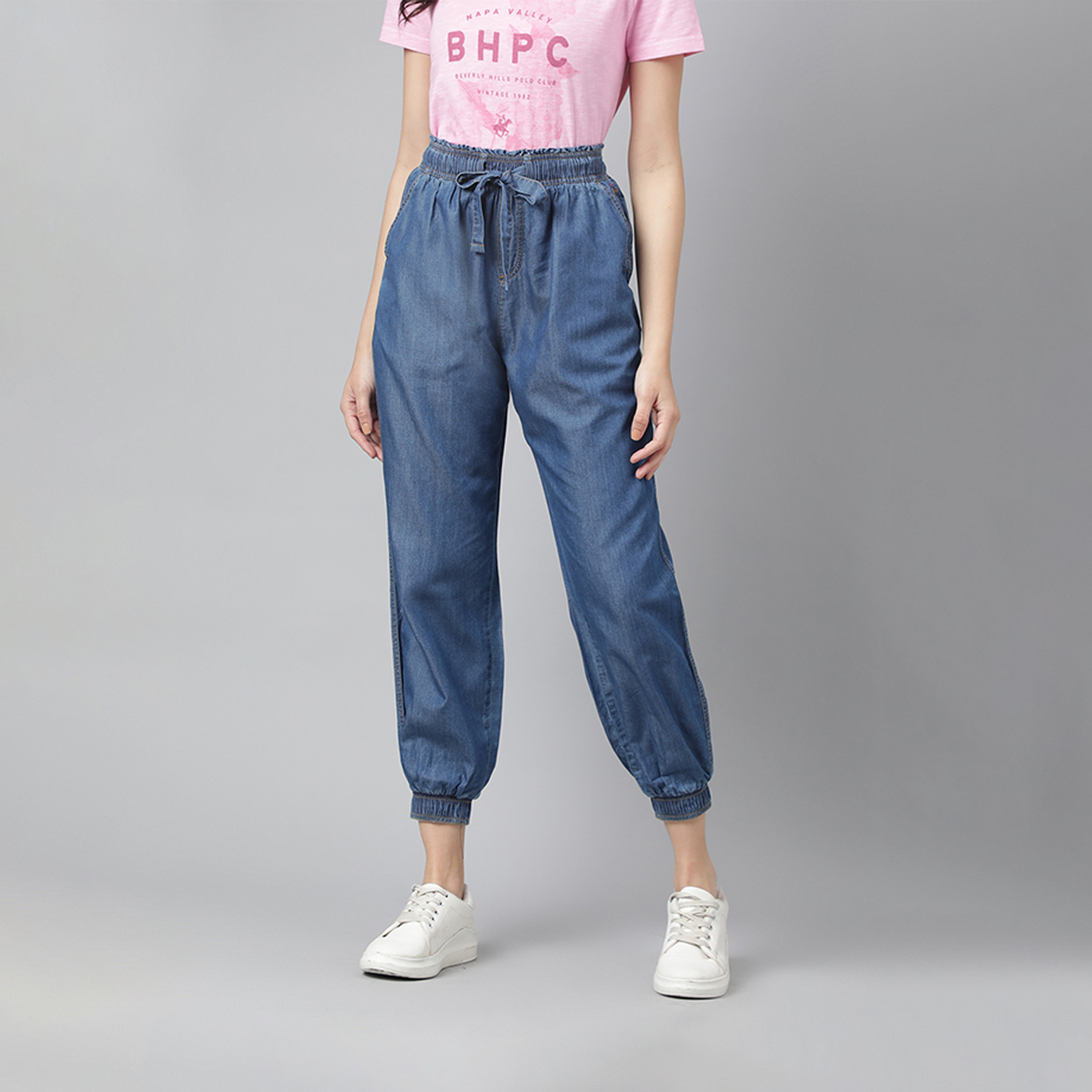 بيفرلي هيلز بولو كلوب- بنطلون جينز نسائي بقصة جوغر-women-clothing-bottoms-jeans-image-1