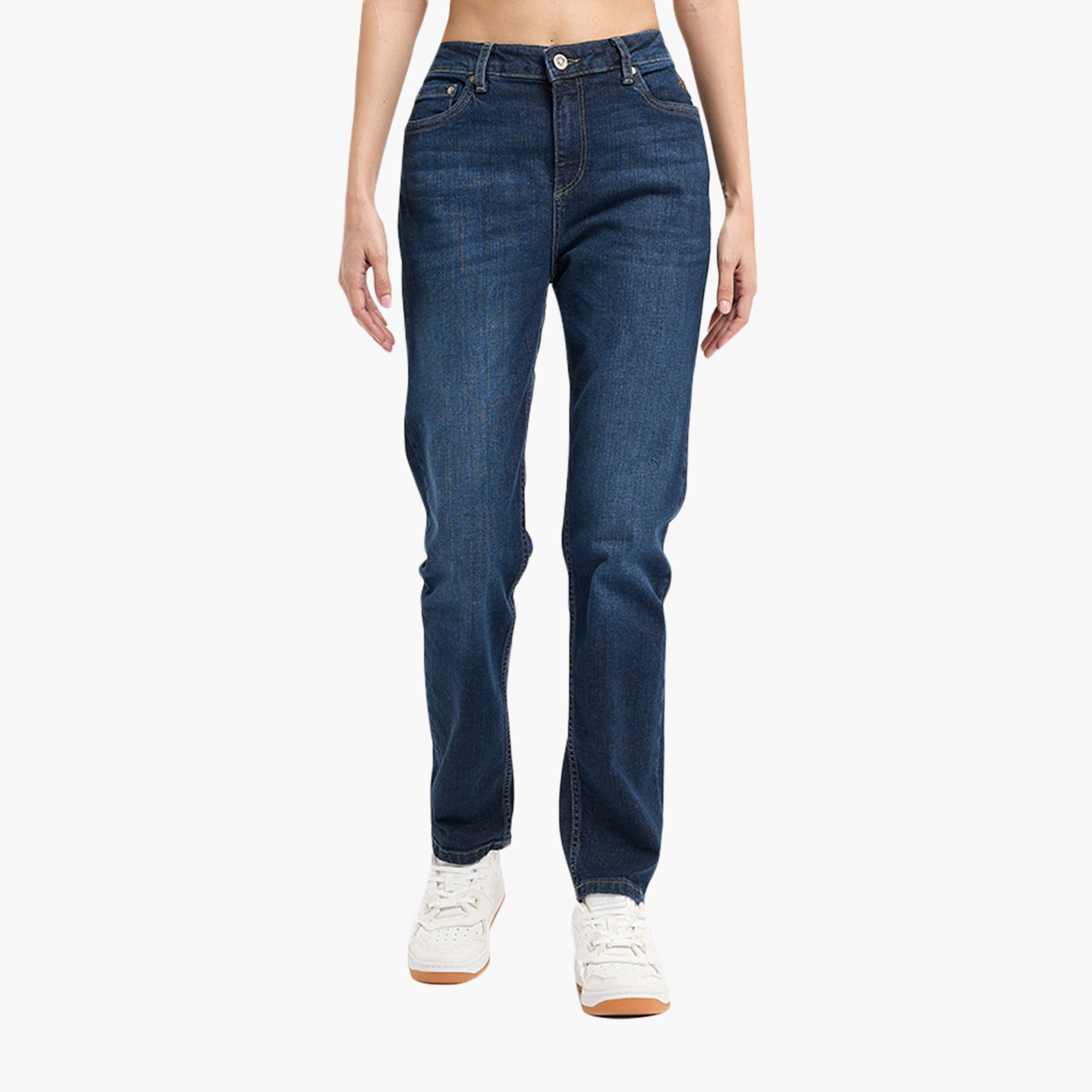 Beverly Hills Polo Club Washed High-Rise Button & Zip Fly Women's Jeans-women-clothing-bottoms-jeans-image-1