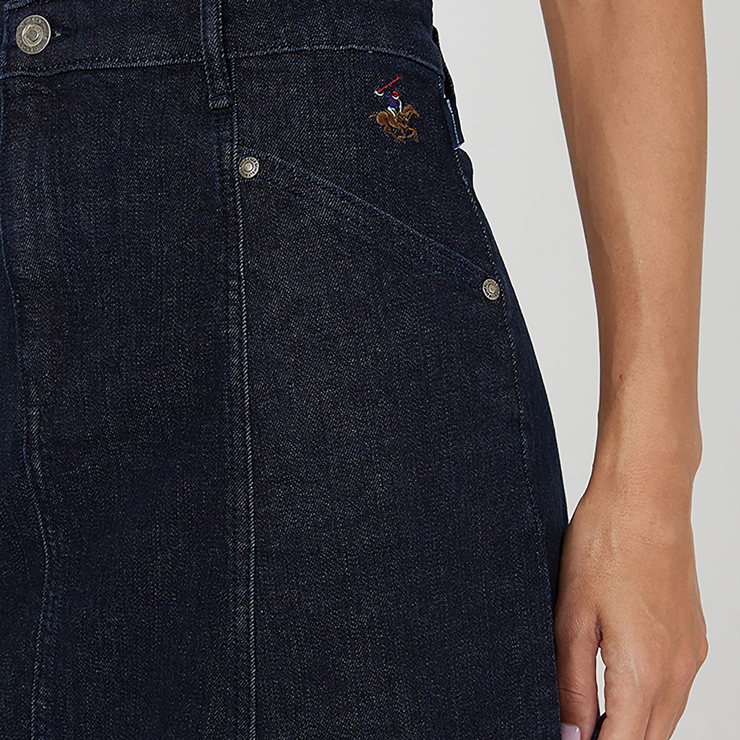 Beverly Hills Polo Club Plain Flexi Waist Button Women's A-Line Skirt-women-clothing-bottoms-skirts-image-3