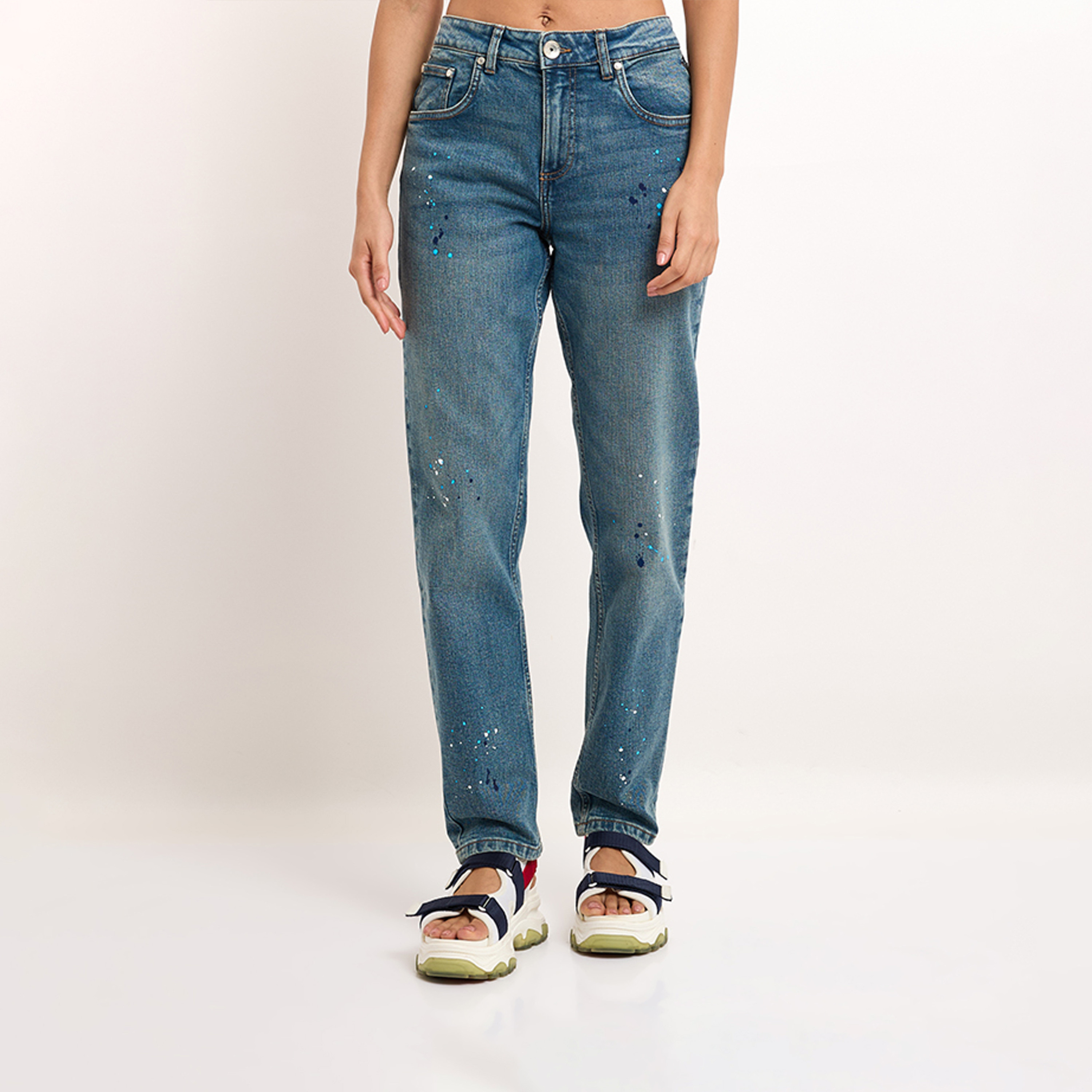 بيفرلي هيلز كلوب-  بنطلون جينز نسائي مستقيم بارتفاع متوسط-women-clothing-bottoms-jeans-image-5