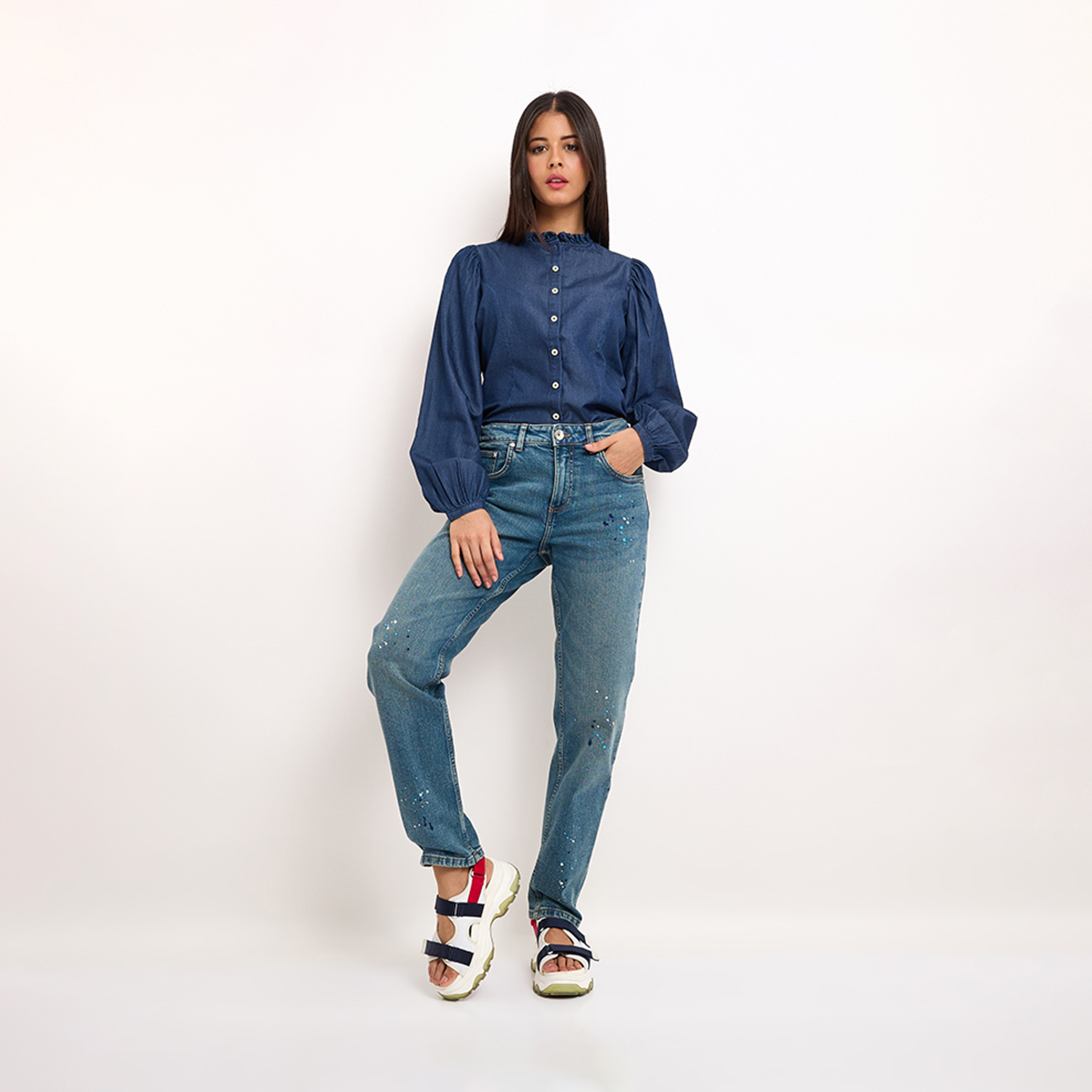 بيفرلي هيلز كلوب-  بنطلون جينز نسائي مستقيم بارتفاع متوسط-women-clothing-bottoms-jeans-image-8