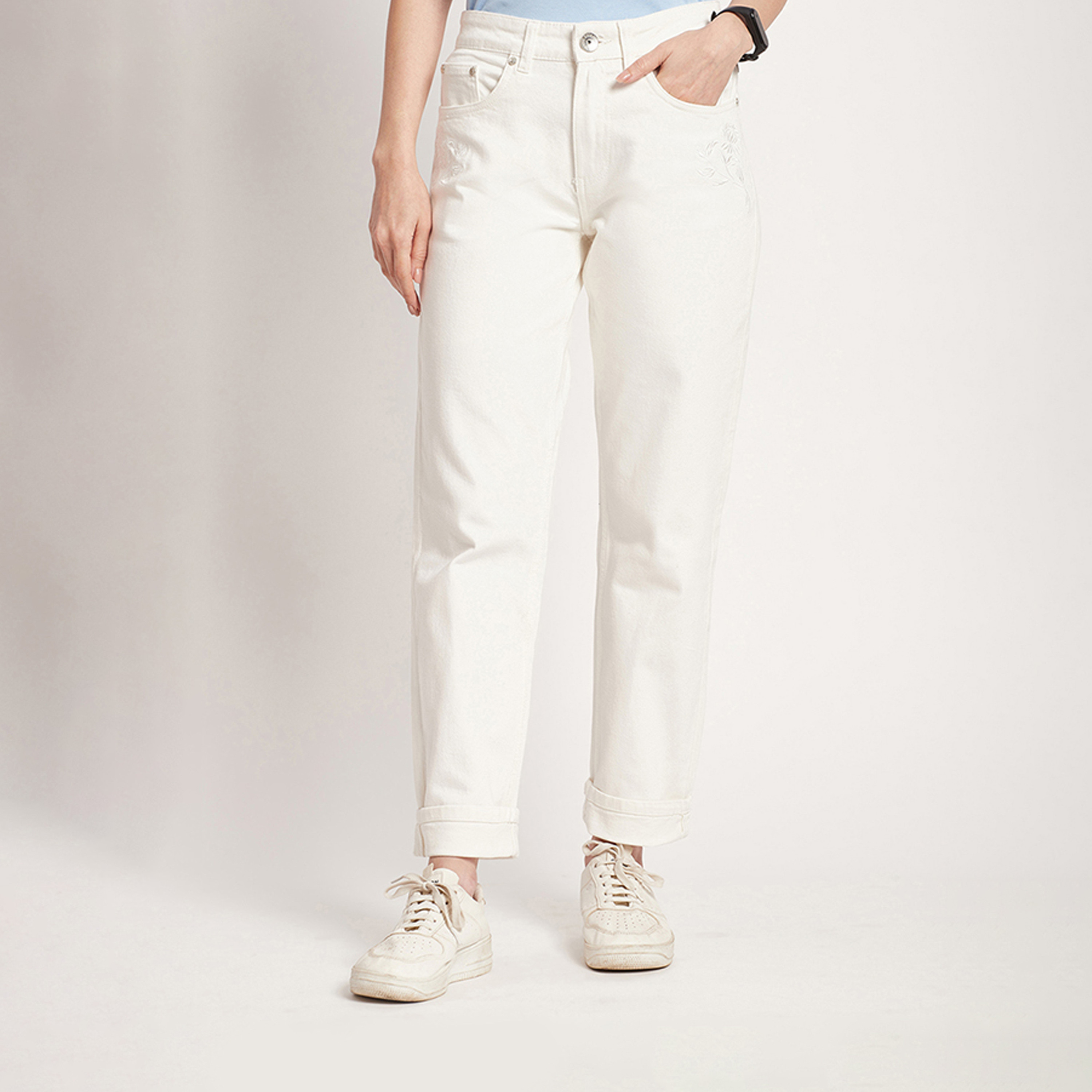 بيفرلي هيلز كلوب-  بنطلون جينز نسائي مريح بارتفاع متوسط-women-clothing-bottoms-jeans-image-5