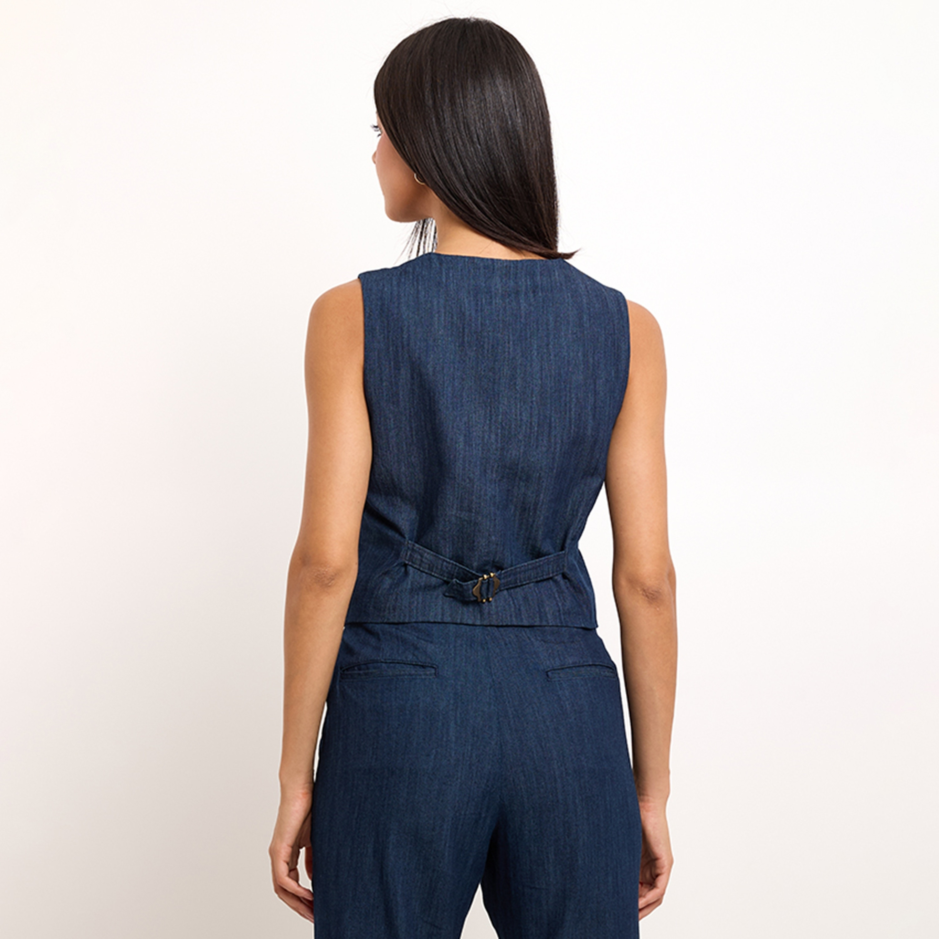 Beverly Hills Polo Club Plain V-Neck Sleeveless Women's Waistcoat-women-winterwear-coatsandjackets-waistcoats-image-4