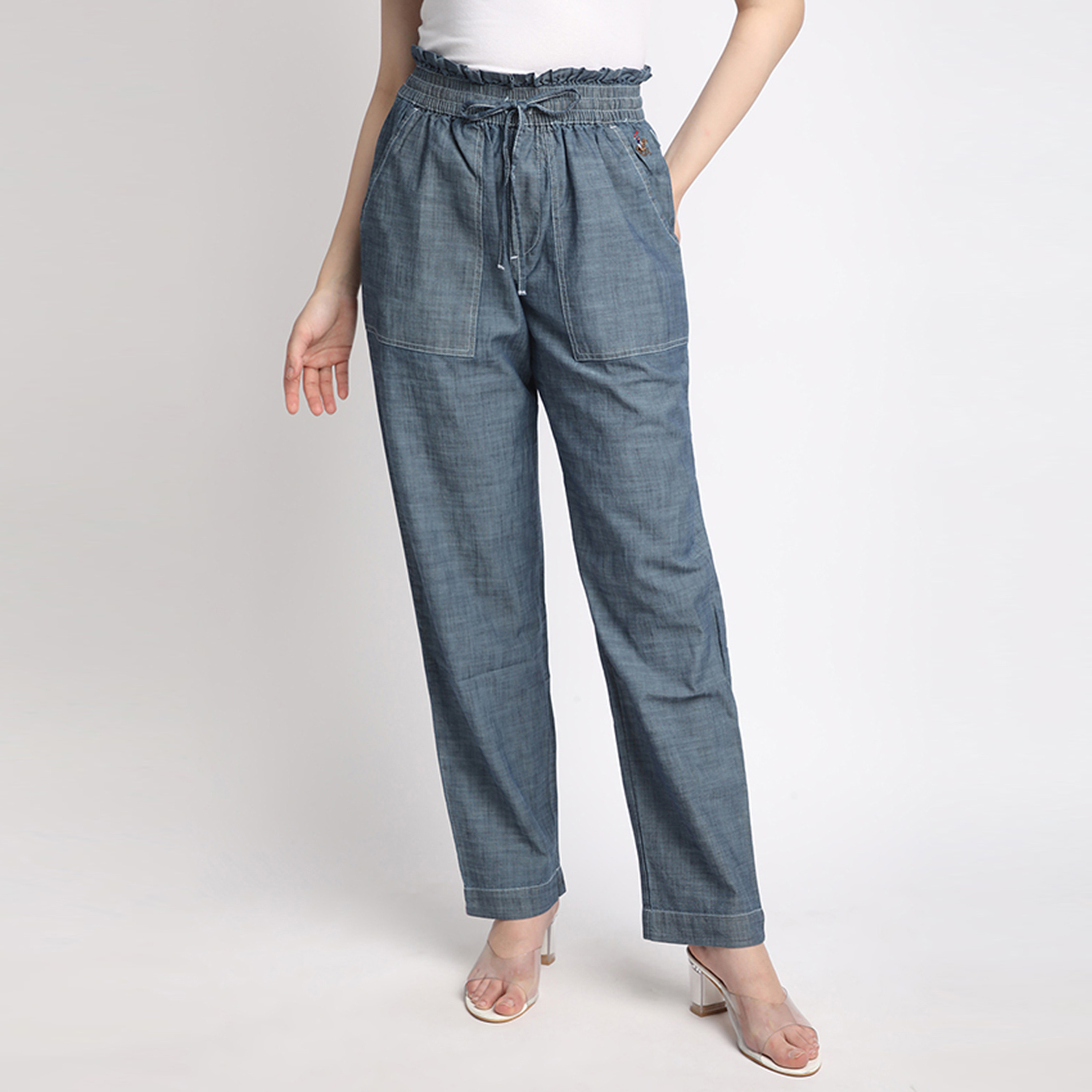 بنطال بيفرلي هيلز بولو كلوب للسيدات ذو خصر مرن وإغلاق برباط-women-clothing-bottoms-trousers-image-1