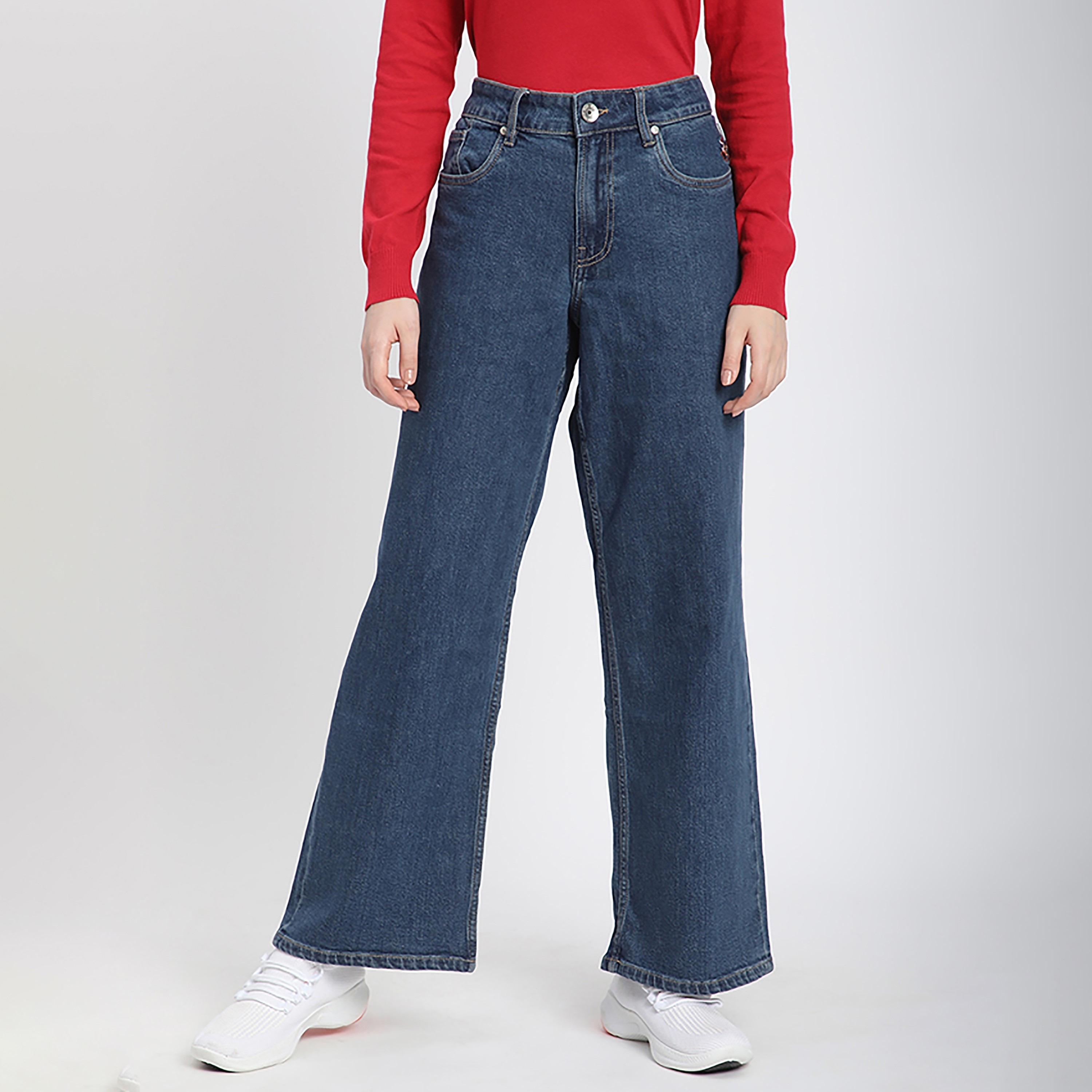 Beverly Hills Polo Club Wide Leg 5-Pockets High-Rise Women's Jeans-women-clothing-bottoms-jeans-image-1