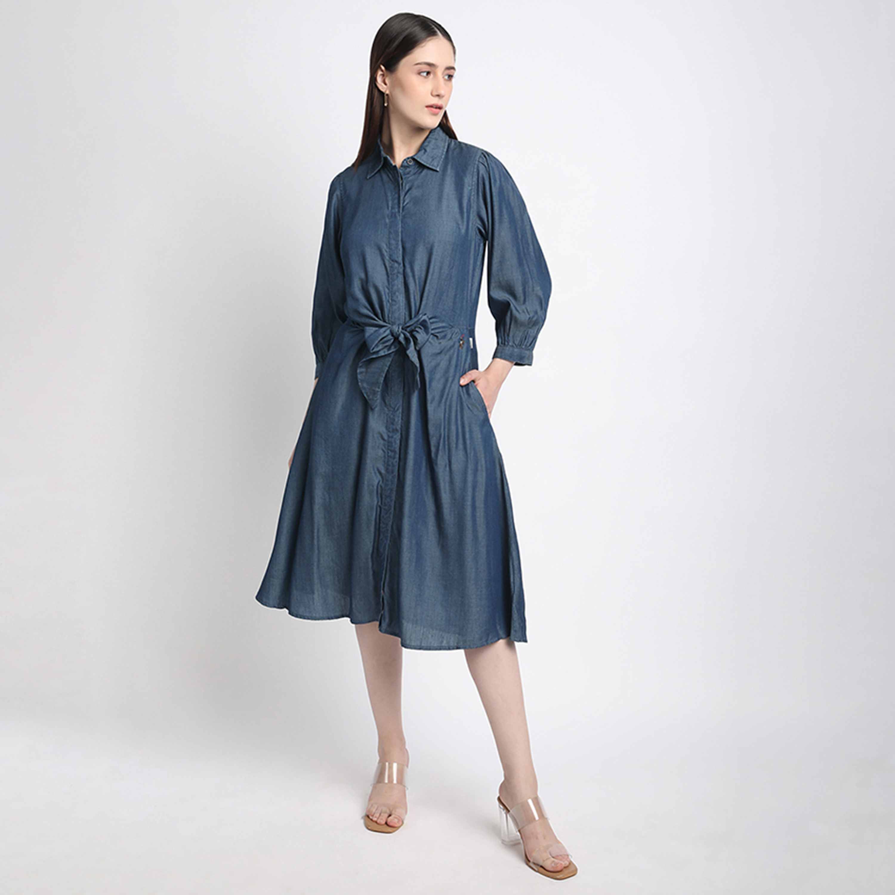 Beverly Hills Polo Club Plain Collared Long-Sleeve Midi Dress-PROMO_CP_BHPC_101125-image-1
