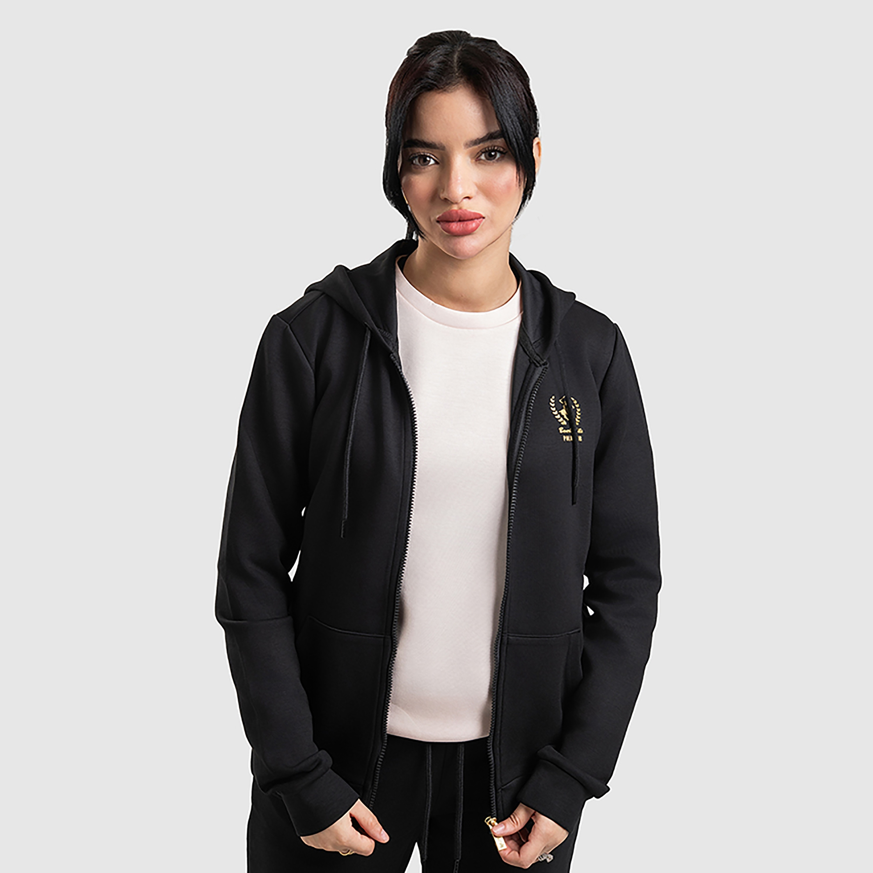 هودي نسائي بغطاء للرأس وأكمام طويلة وسحاب من خلال الشعار من بيفرلي هيلز بولو كلوب-women-clothing-hoodiesandsweatshirts-hoodies-image-1