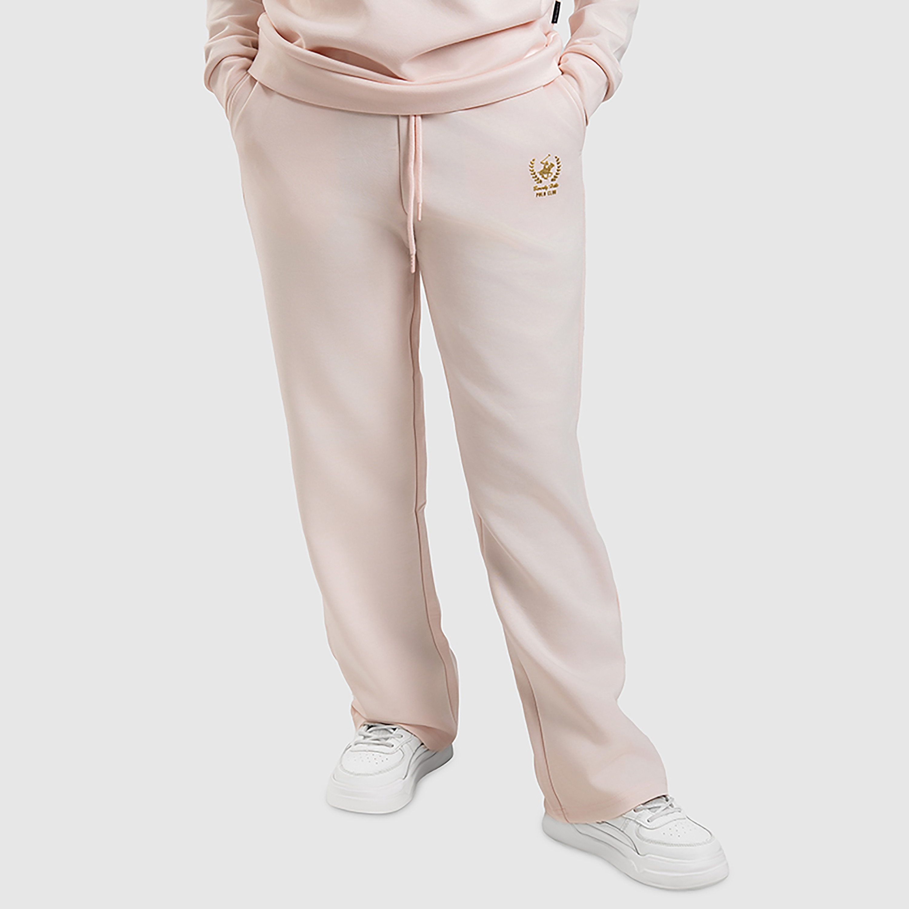 بنطال رياضي نسائي برباط وخصر متوسط الارتفاع مع شعار من بيفرلي هيلز بولو كلوب-women-clothing-bottoms-joggers-image-5