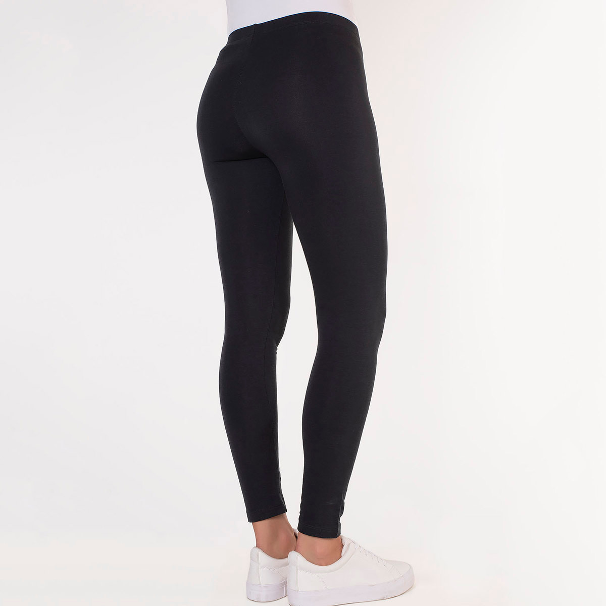 طماق بخصر مطاطي من بيفرلي هيلز بولو كلوب سادة مع لون أسود للنساء-women-clothing-bottoms-leggings-image-2