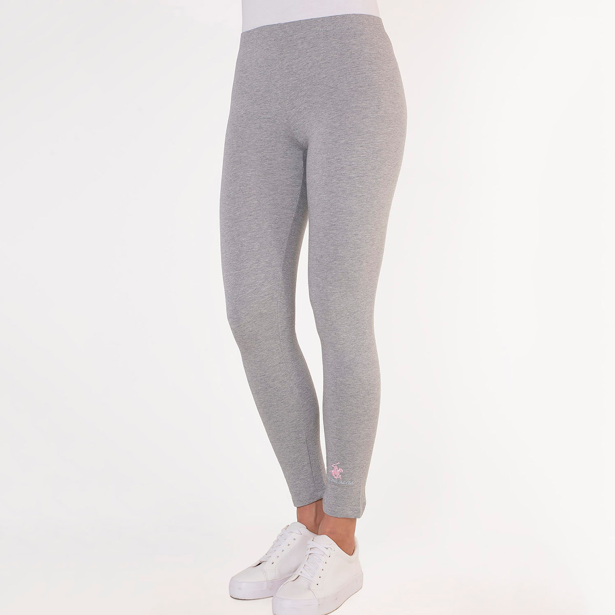Beverly Hills Polo Club Women Grey Solid Elasticated Waist Leggings-women-clothing-bottoms-leggings-image-1