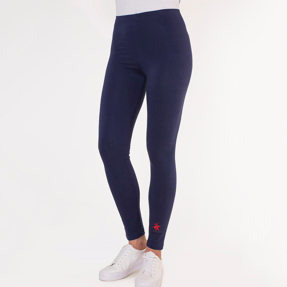 طماق بخصر مطاطي من بيفرلي هيلز بولو كلوب سادة مع لون أزرق كحلي للنساء-women-clothing-bottoms-leggings-image-1