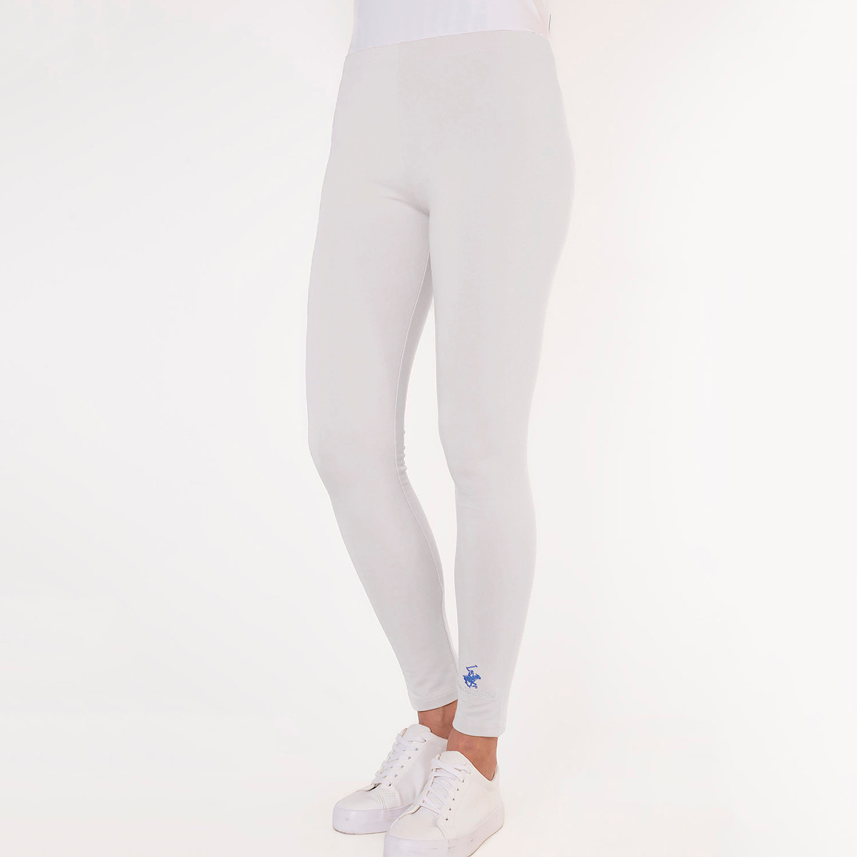 Beverly Hills Polo Club Women White Solid Elasticated Waist Leggings-women-clothing-bottoms-leggings-image-3