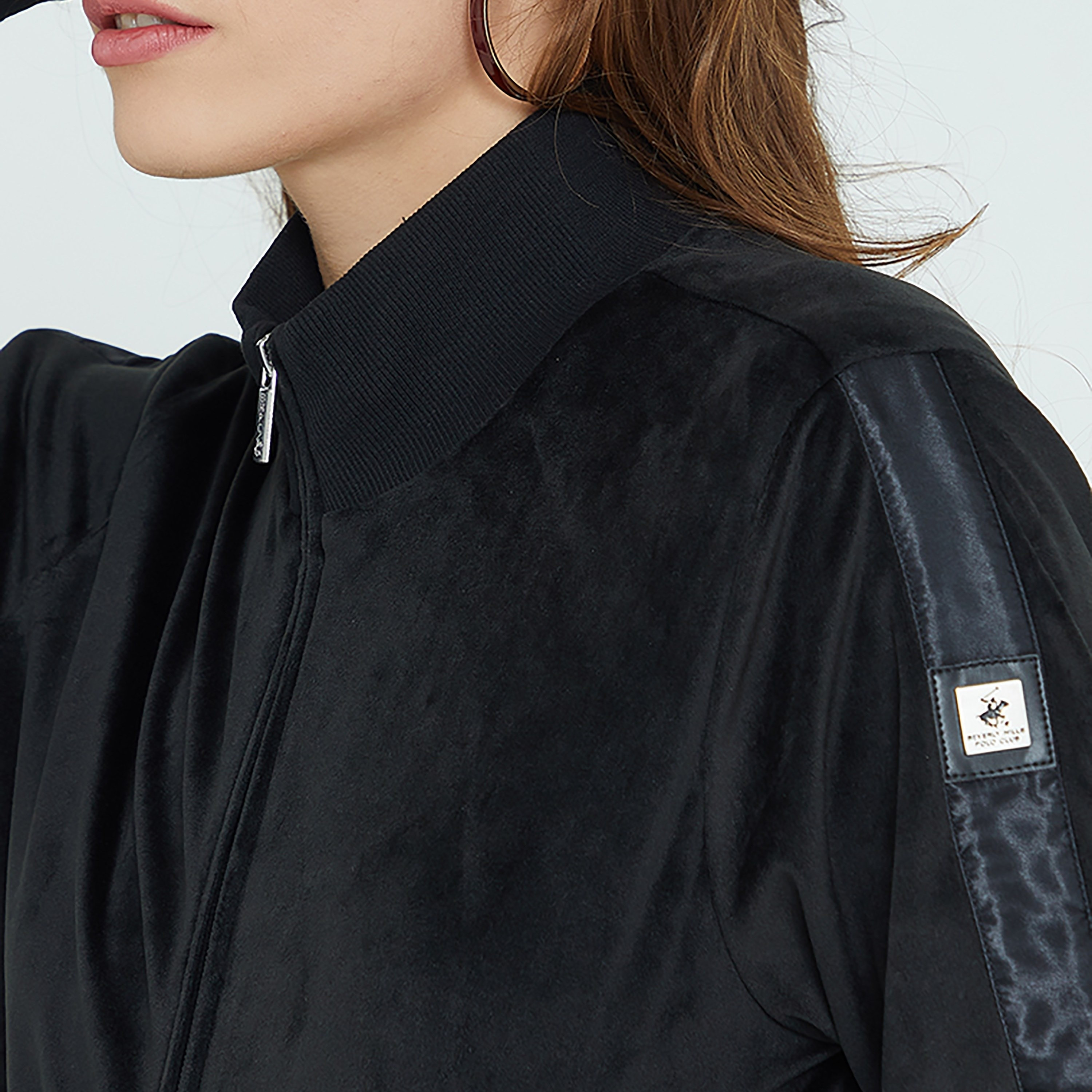 Beverly Hills Polo Club Plain with Stripe Detail High Neck Long Sleeves Women's Sweatshirt-women-clothing-hoodiesandsweatshirts-sweatshirts-image-3