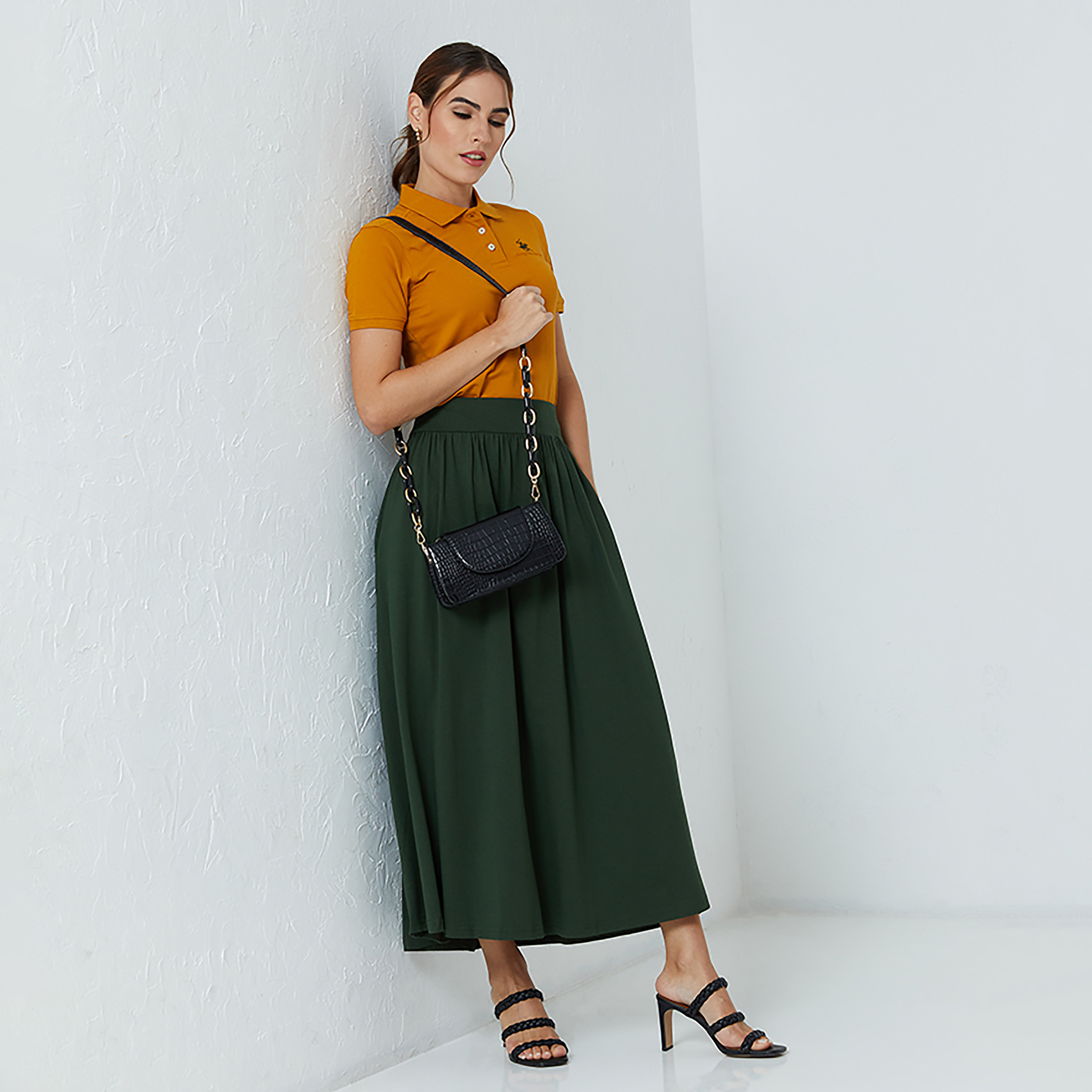 تنورة منسوجة متوسطة الطول من بيفرلي هيلز بولو كلوب -women-clothing-bottoms-skirts-image-2
