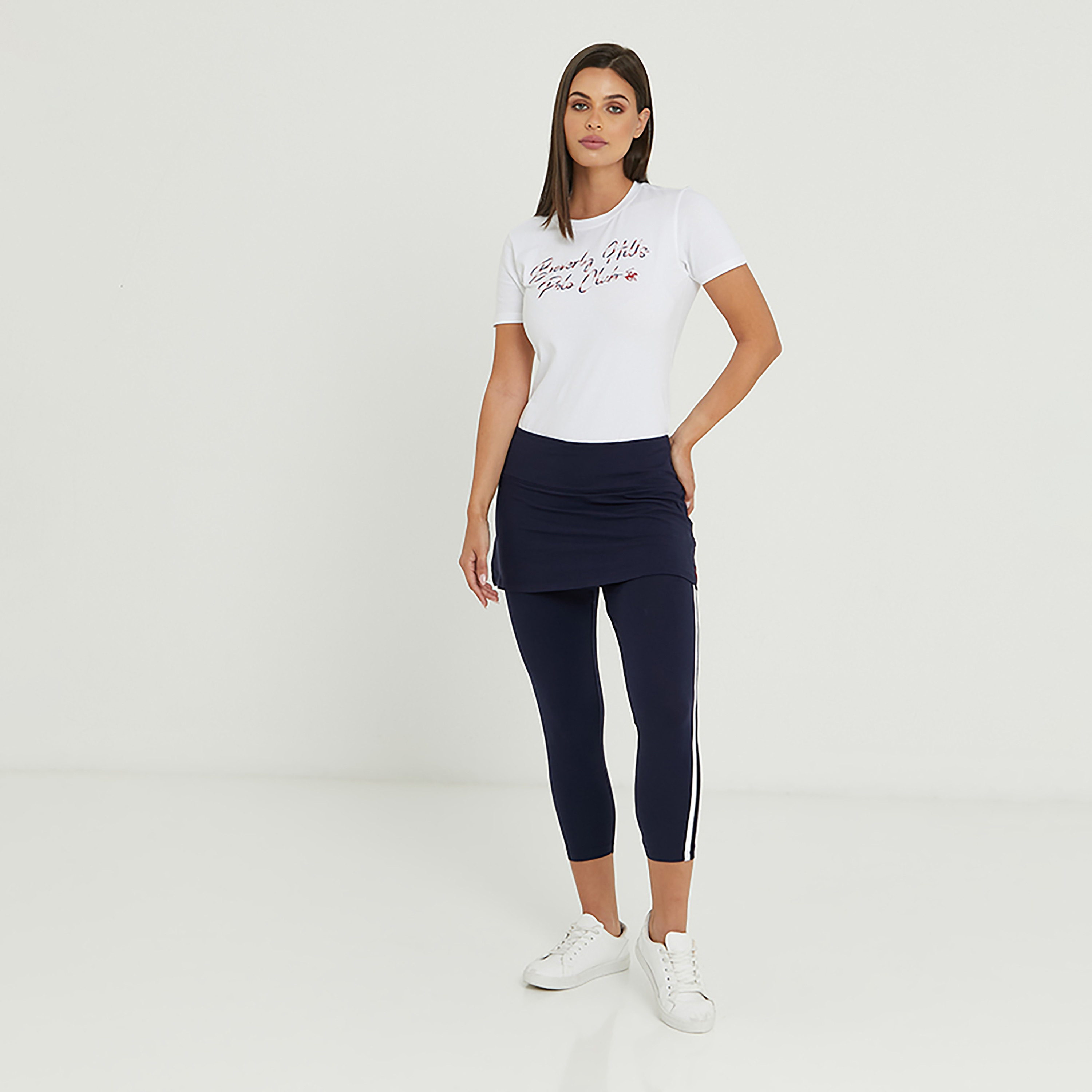 بنطلون كابري منسوج مخطط بخصر متوسط الارتفاع من بيفرلي هيلز بولو كلوب -women-clothing-bottoms-trousers-image-2