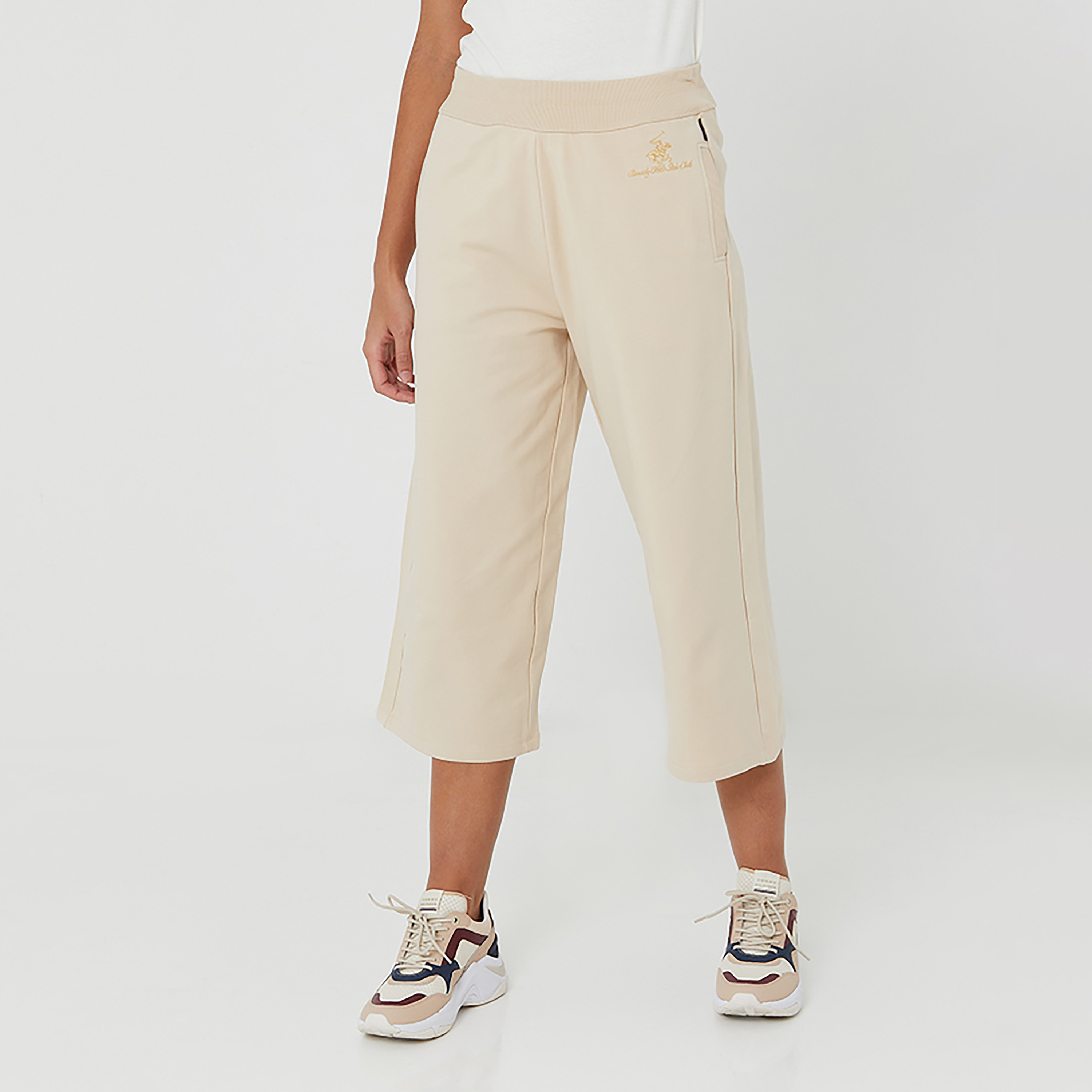 بنطلون قصير نسائي بخصر مطاطي وخصر مرتفع من بيفرلي هيلز بولو كلوب-women-clothing-bottoms-trousers-image-1