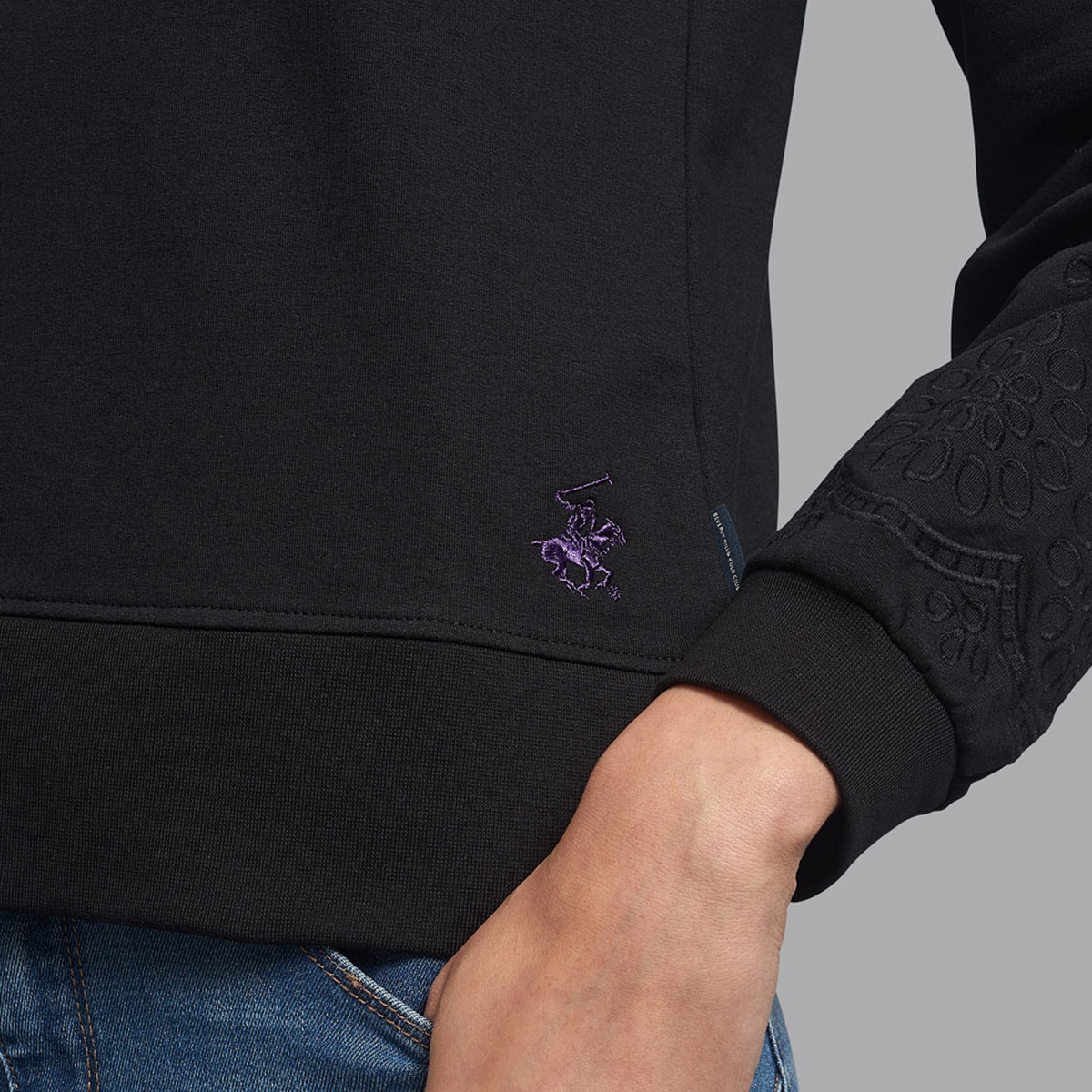Beverly Hills Polo Club Women Black Solid Crew Neck Pullover-women-clothing-cardigansandjumpers-jumpers-image-6