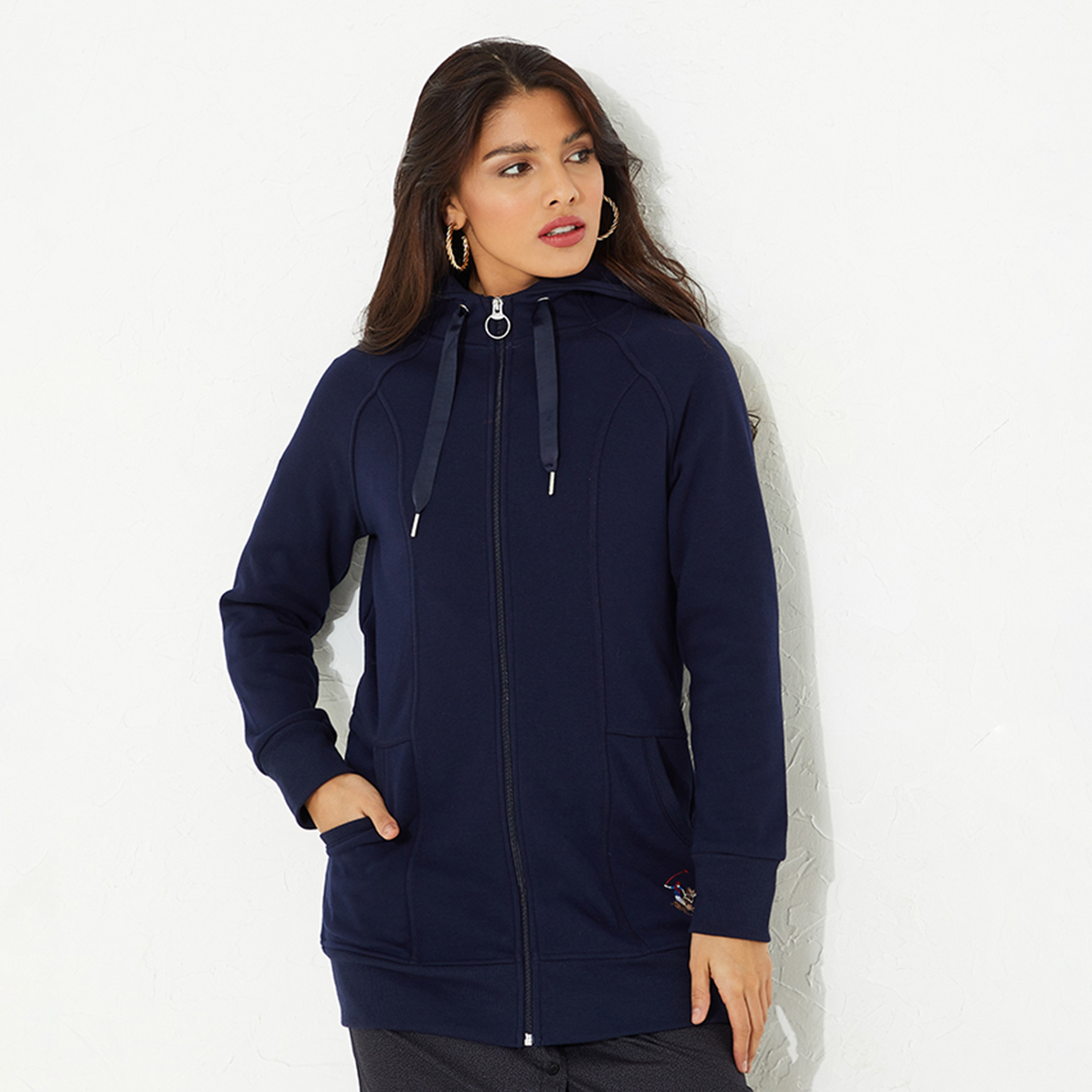 بيفرلي هيلز بولو كلوب-  هودي صوف نسائي سادة بسحّاب-women-clothing-hoodiesandsweatshirts-hoodies-image-1