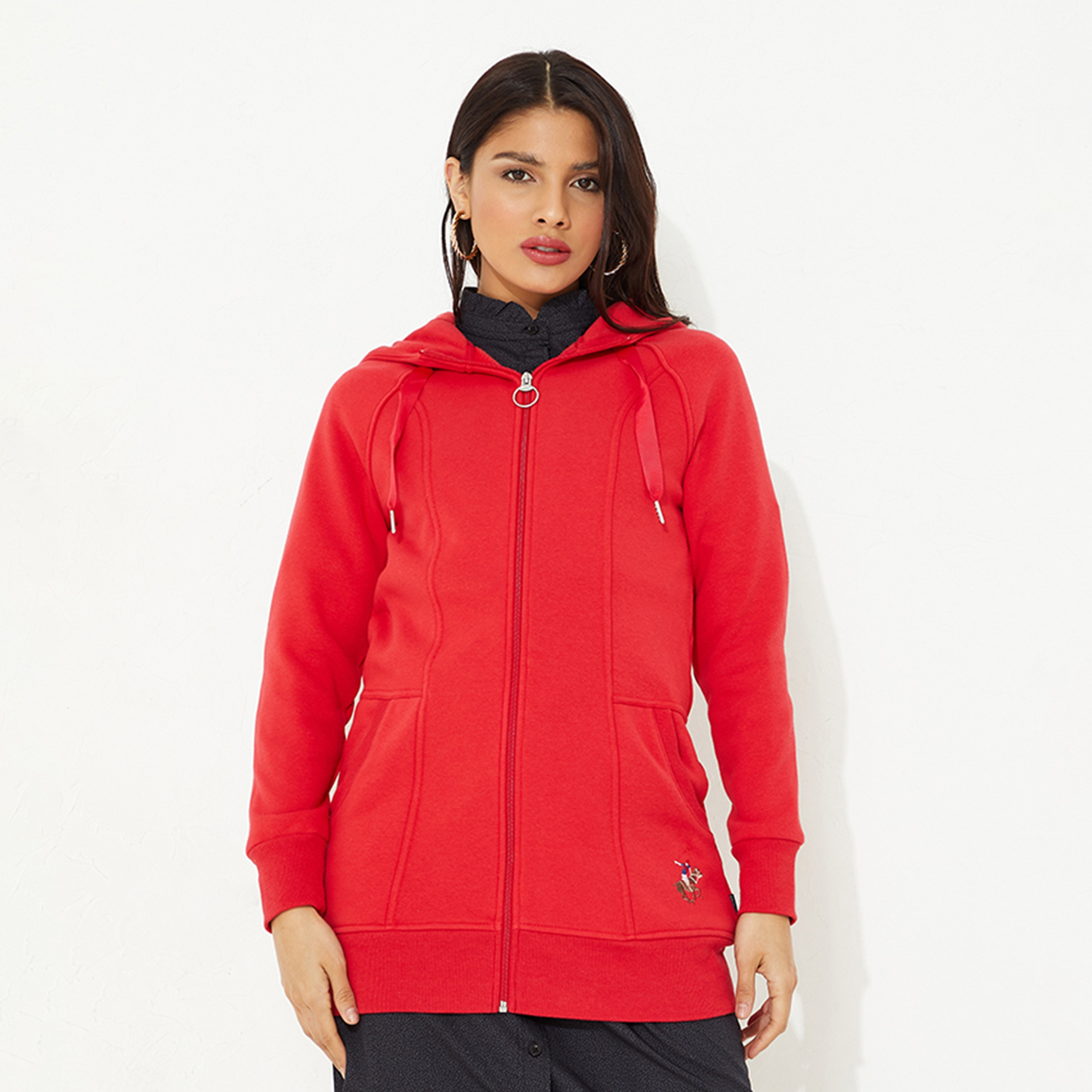 بيفرلي هيلز بولو كلوب-  هودي صوف نسائي سادة بسحّاب-women-clothing-hoodiesandsweatshirts-hoodies-image-8