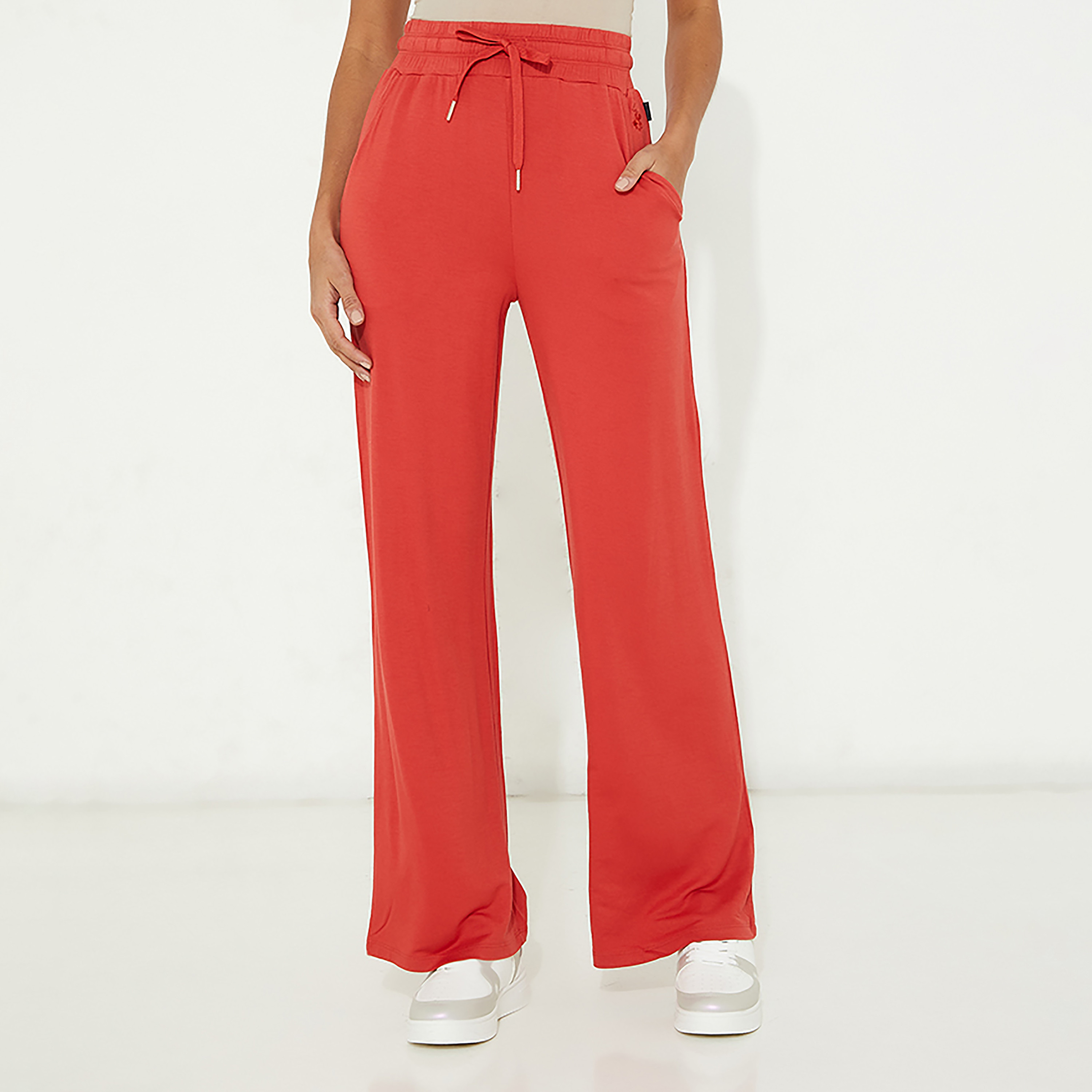 Beverly Hills Polo Club Plain Mid-Rise Palazzos-women-clothing-bottoms-joggers-image-5