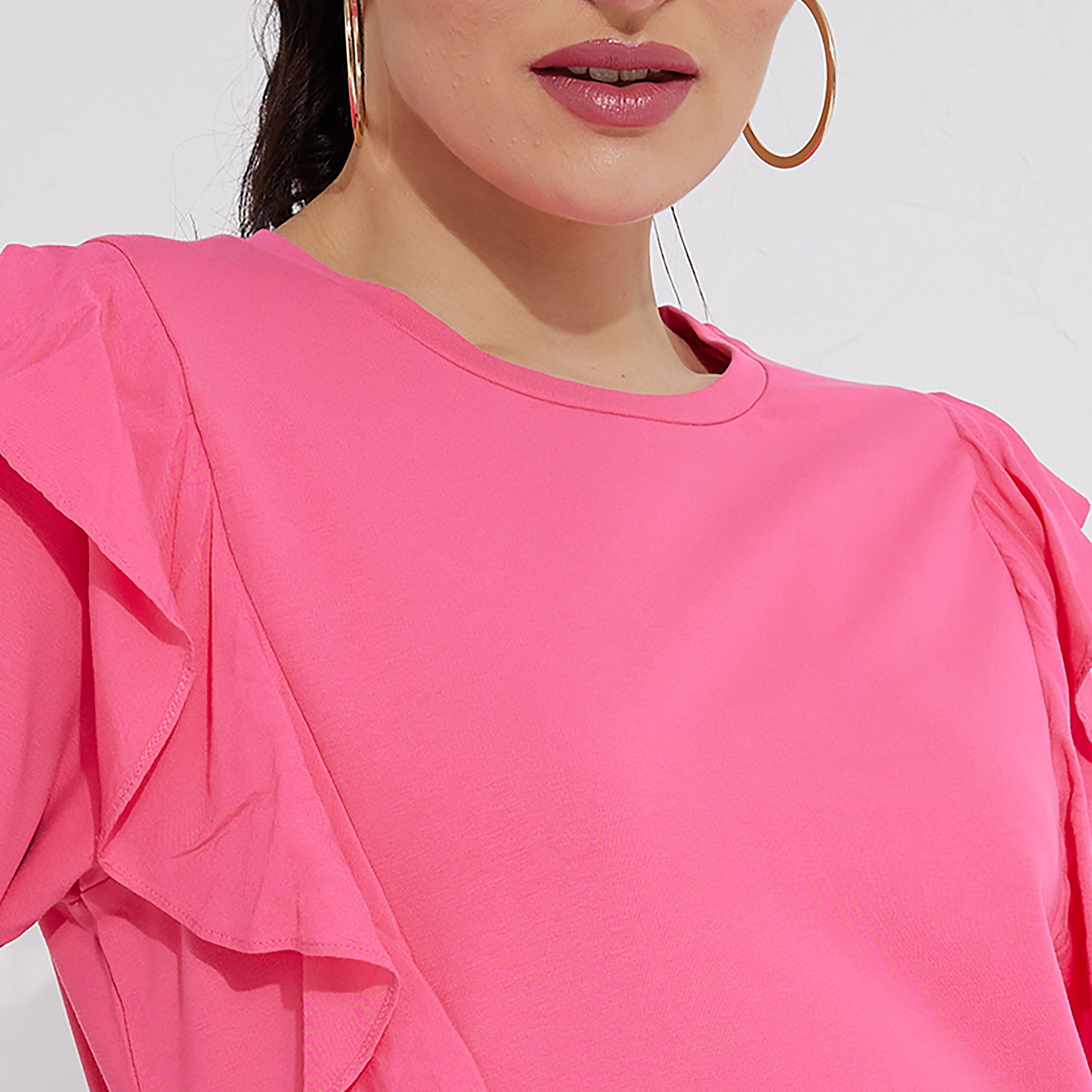 Beverly Hills Polo Club Ruffle Round Neck Long Sleeves Women's Top-women-clothing-shirtsandblouses-blouses-image-3