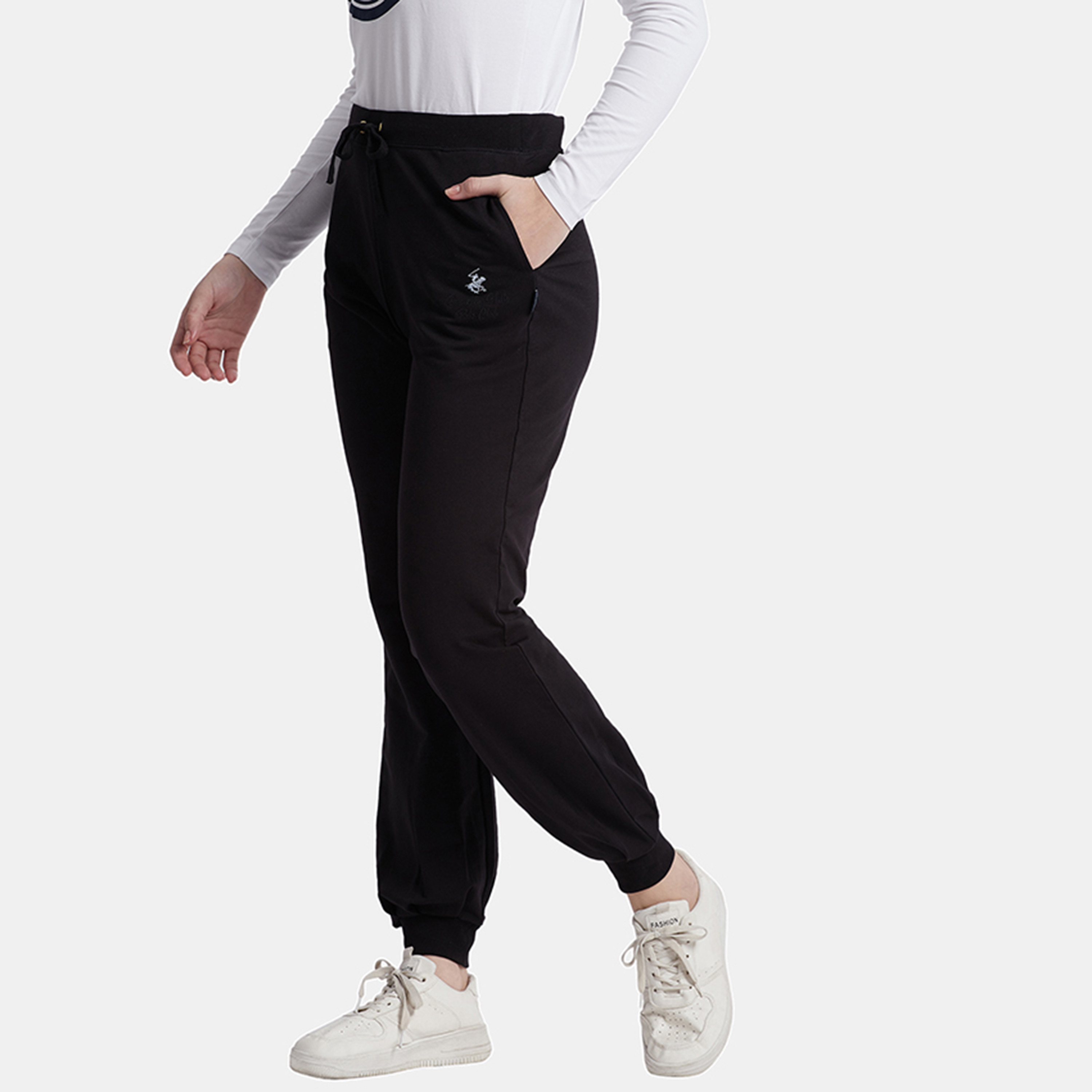 جوغرز من بيفرلي هيلز بولو كلوب برباط متوسط الارتفاع مع شعار-women-clothing-bottoms-joggers-image-2